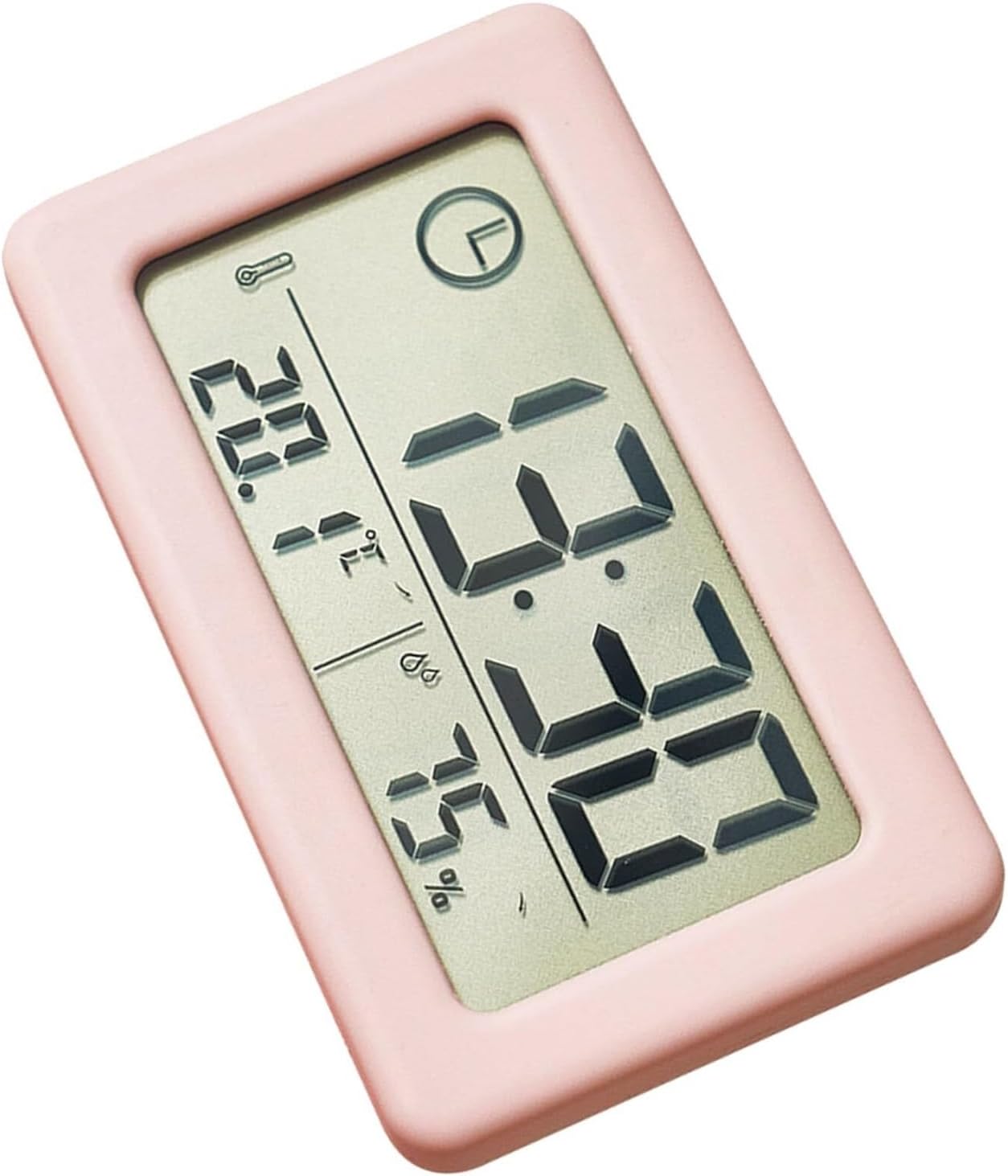 Thin Digital Clock with Temperature and Humidity Display, Large LCD Screen for Bedroom Office (A)