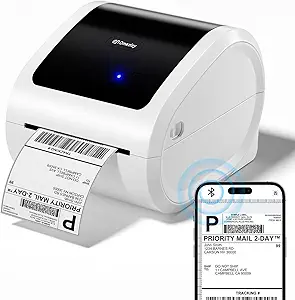 Bluetooth Shipping Label Printer 4x6 - D520BT Bluetooth Thermal Label Printer for Small Business， Shipping Packages, Compatible with USPS, Shopify, Amazon, Tiktok