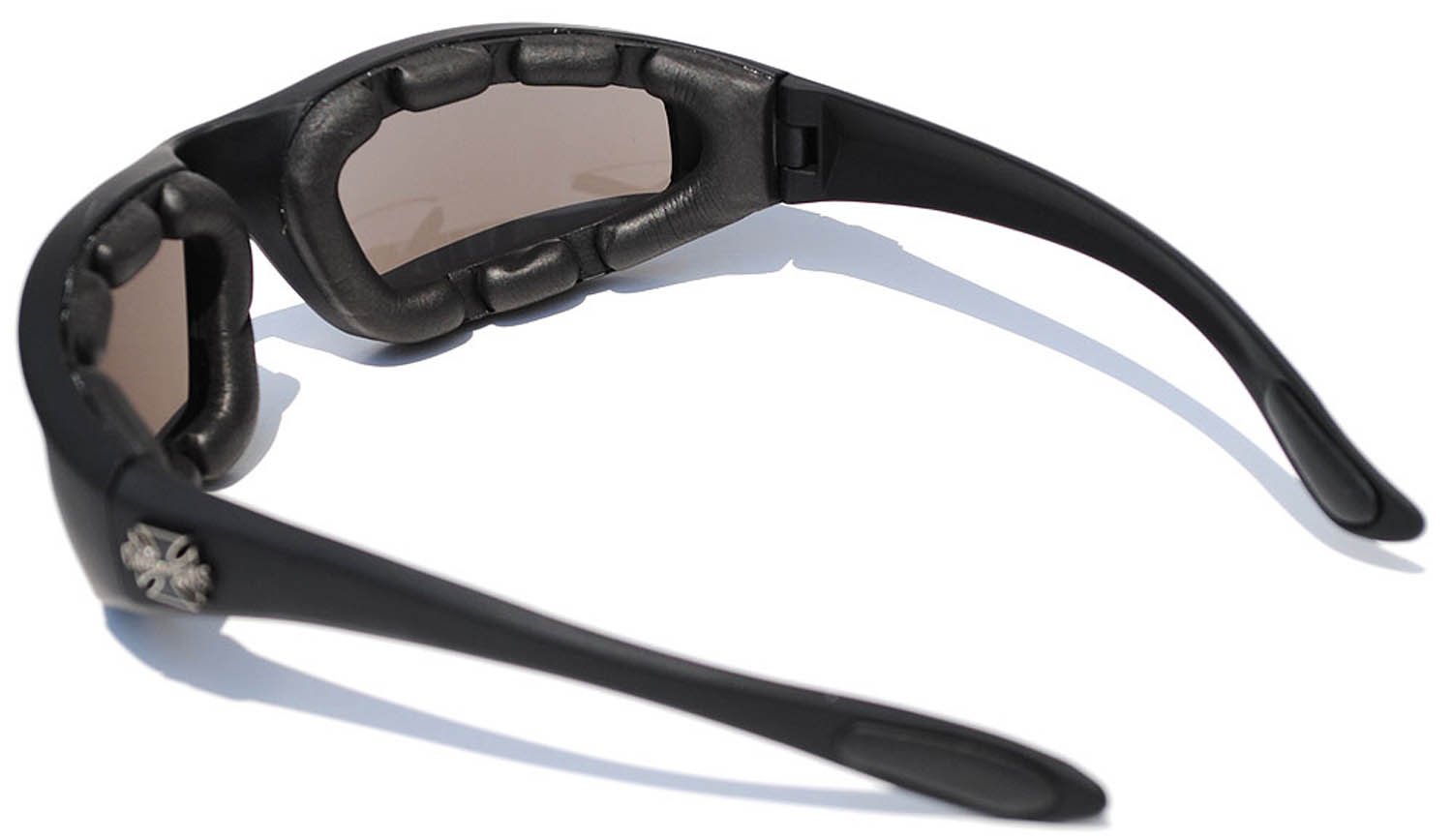 Choppers La Guida Notturna Equitazione Imbottite Moto Occhiali 011 Telaio Nero con Lenti Gialle 2 Nero Medio Nero - Lente a Specchio