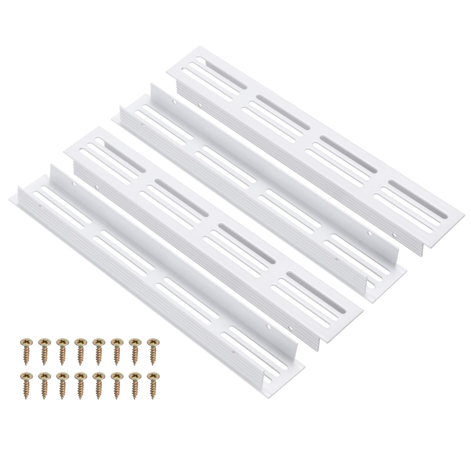 Grille de ventilation aluminium rectangle PATIKIL blanc 4 pièces encastrable