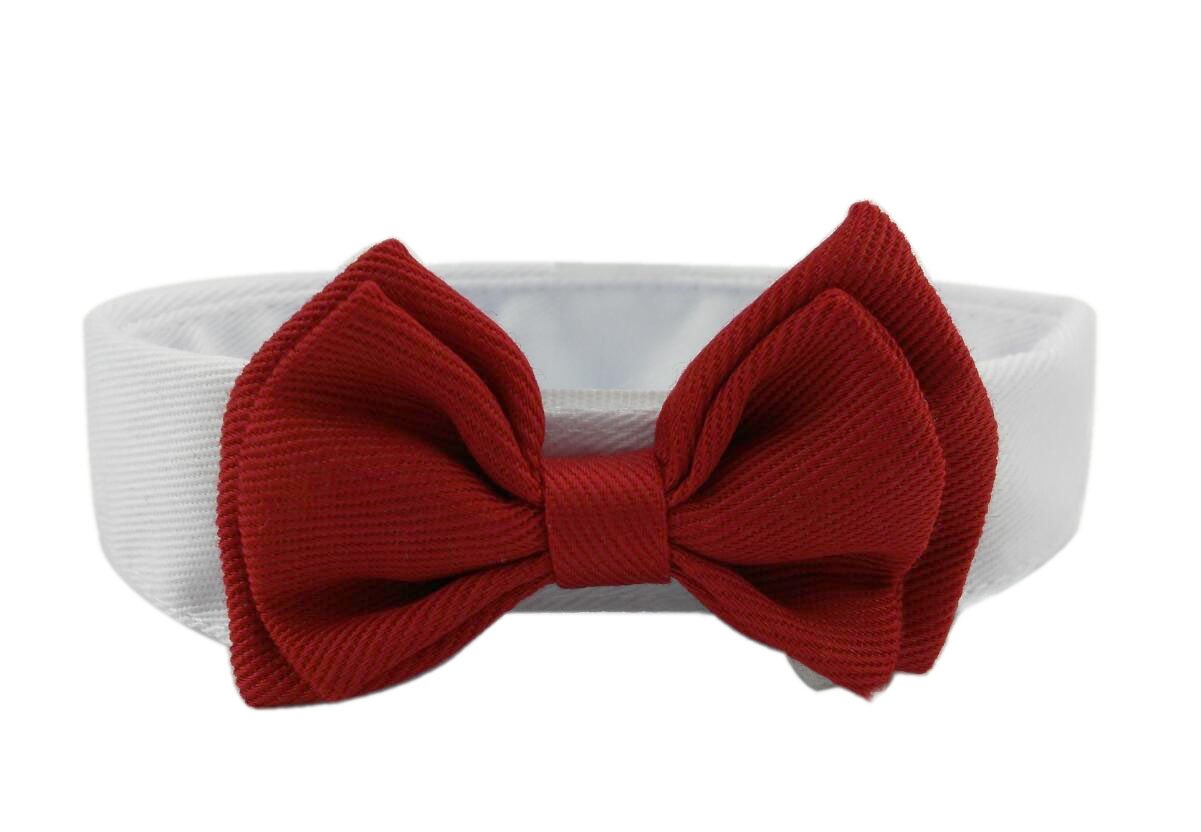 2 Pezzi Piccolo Cane Gatto Cotone Collare Regolabile Cravatta a Farfalla Animale Domestico Formale Bowknot (S)