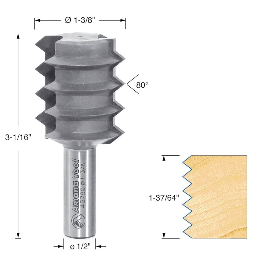 Amana Tool - 45790 Carbide Tipped V Joint 80 Deg x 1-3/8 Dia