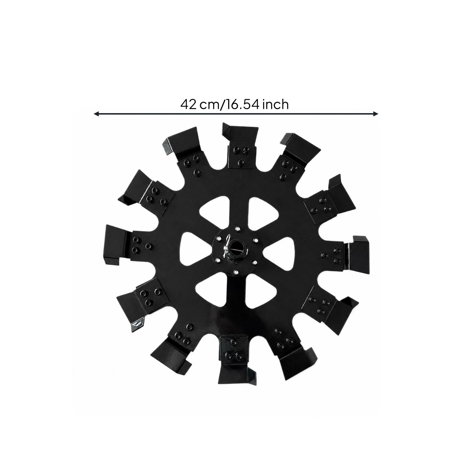 F Fityle Disco Cultivador Acero Multidiente Cabezal Cultivador Resistente Al Desgaste Cabezal Corte con para Jardineros, Agricultores, Jardín, 42cm, 12