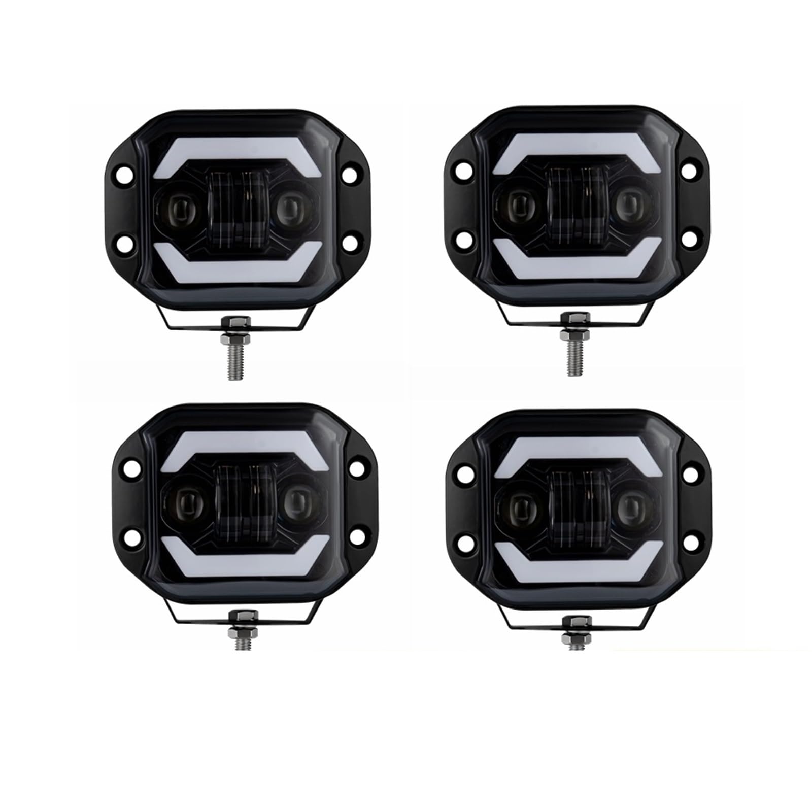 LED Oświetlenie pomocnicze 5-calowe Moduły Świetlne LED | Lampy przeciwmgielne robocze Bary 12V 24V do ciężarówki Offroad 4x4 SUV ATV UTV(4pc led bar)
