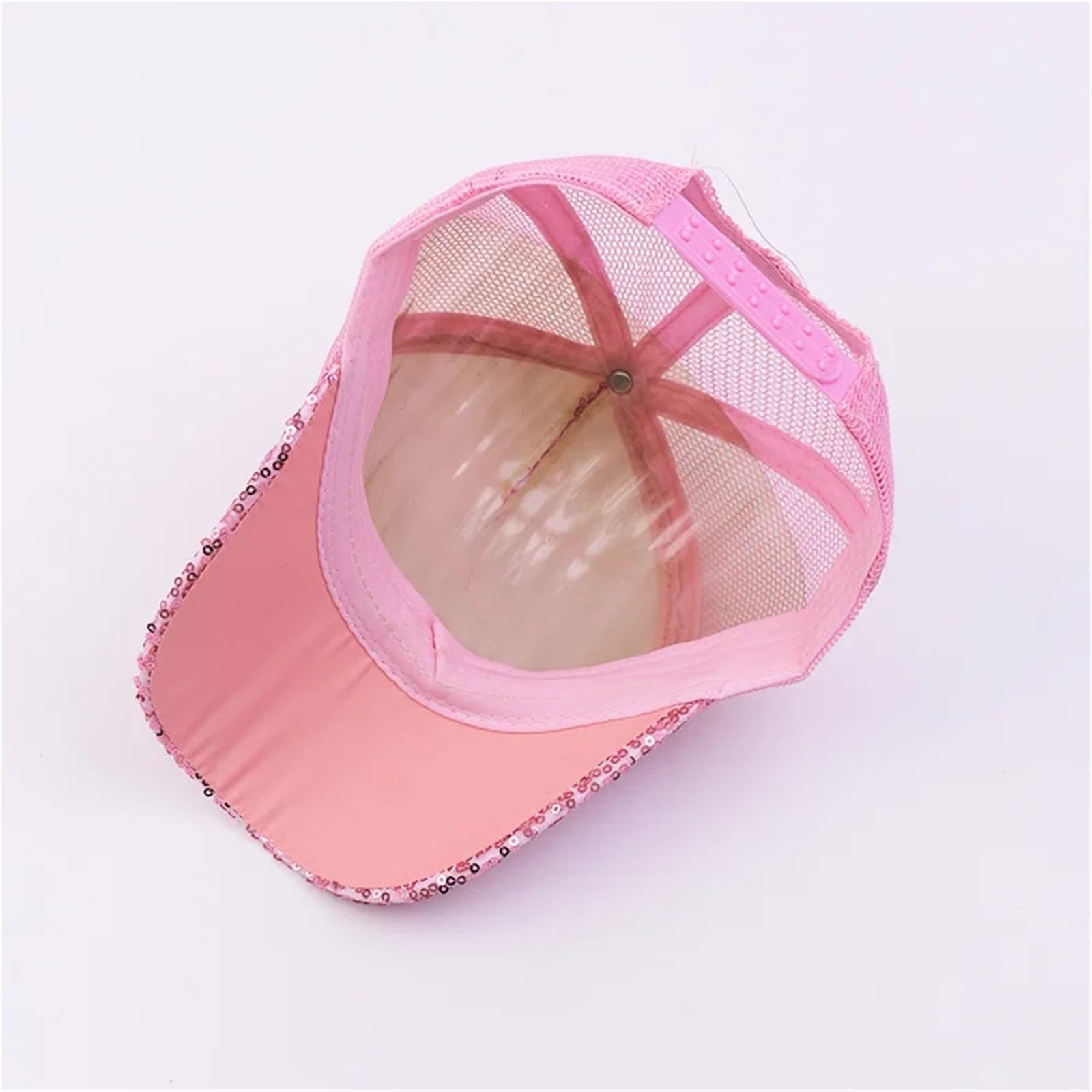 MRKU Cappello Estivo da Sole con Paillettes, Berretto da Baseball per Bambini, Sottile, Traspirante, in Rete, Stile Hip Hop, Regolabile, per Ragazze e Ragazzi.