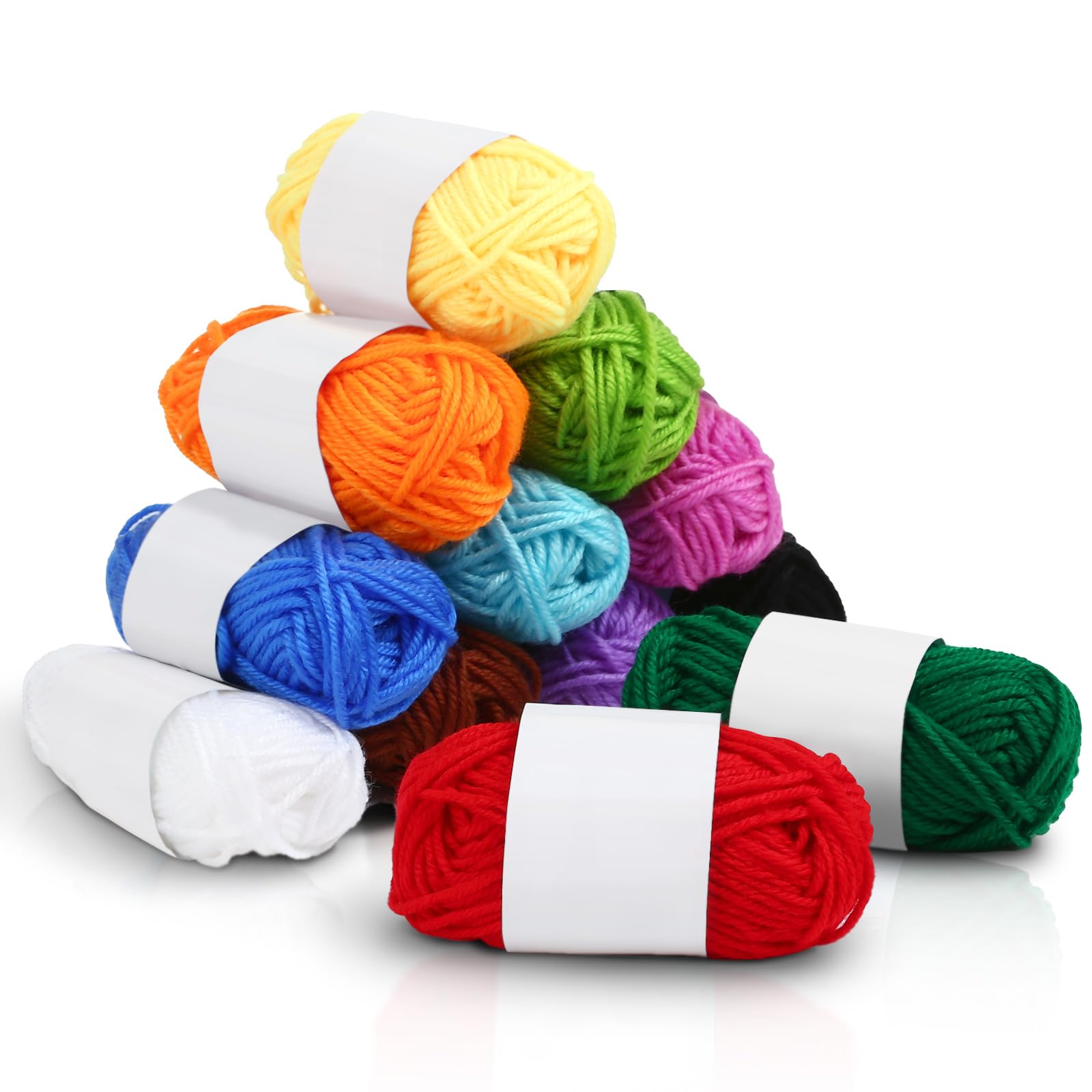 12 Pack Crochet Yarns Knitting Yarn Acrylic Wool Crochet Yarn Soft Yarn Skeins Assorted Starter for Crocheting and Knitting Craft Project 15g