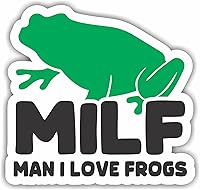 Vista 1 de MILF - Calcomanía de hombre con el que amo las ranas Adorable calcomanía de regalo para amantes de las ranas Divertida calcomanía de botella
