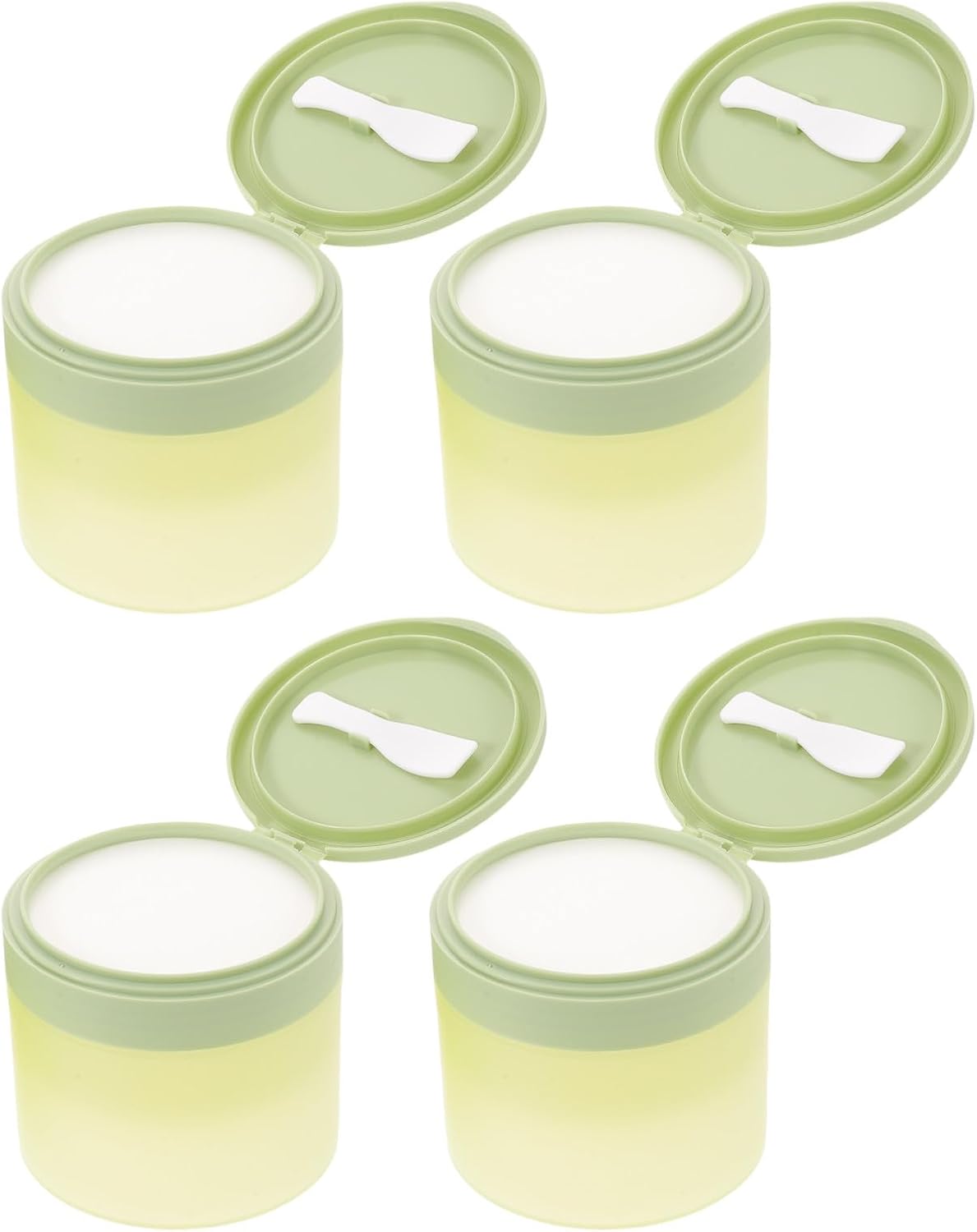 4pcs Matte Finish Flip Top Cosmetic Jar with Spatula 200g