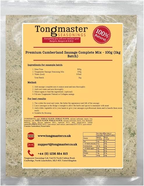 Premium Cumberland Sausage Complete Mix - 100g (1kg Batch)