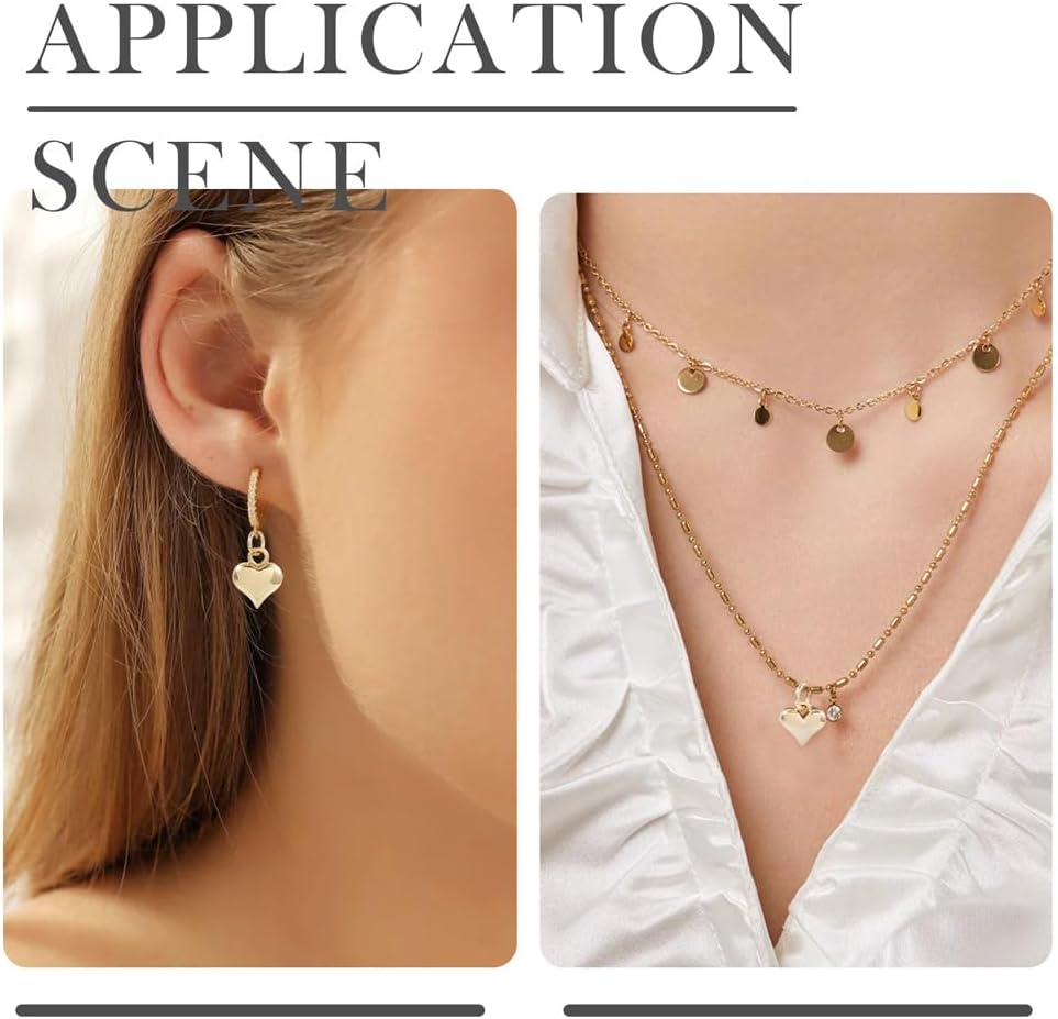 KISSITTY Brass Heart Pendants Love Heart Brass Charms Metal Heart Dangle Charms for DIY Valentine Necklace Bracelet Earring Jewelry Making - Image 6