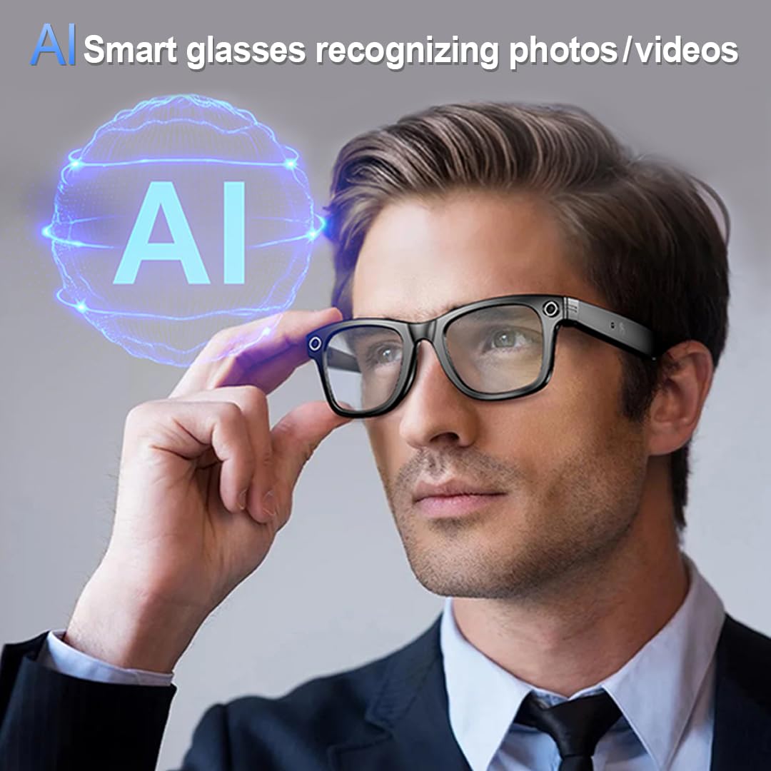 Gafas Inteligentes AI: 1080P Manos Libres, Bluetooth 5.4, IP65, Protección UV - Envío de Amazon, Ideal Diario/Al Aire Libre