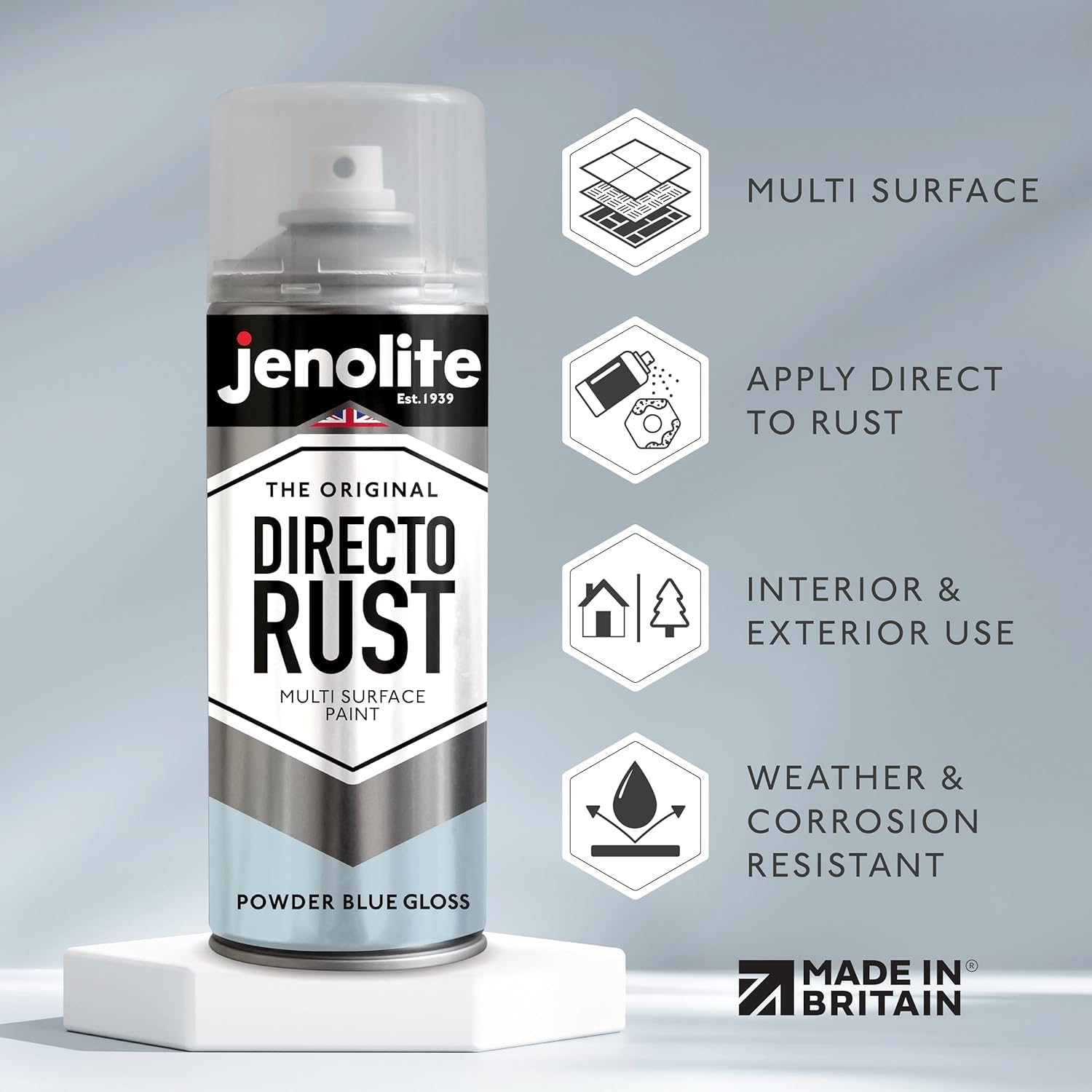 Jenolite Primer per plastica spray, 400 ml, grigio, di alta qualità premium, durevole (ideale per mobili da giardino, fioriere e altre materie plastiche dure