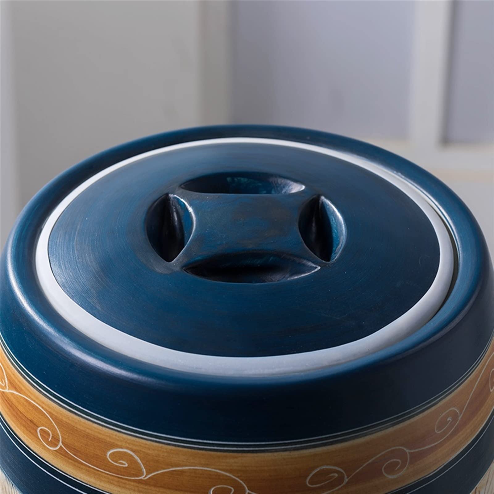 Contenitori per Alimenti Ermetici Ceramica Barattolo di Riso - Sigillato Cibo per cani/cereali/cereali Contenitori del serbatoio di stoccaggio, Ristorante/famiglia Cilindro di riso grande con coperchi