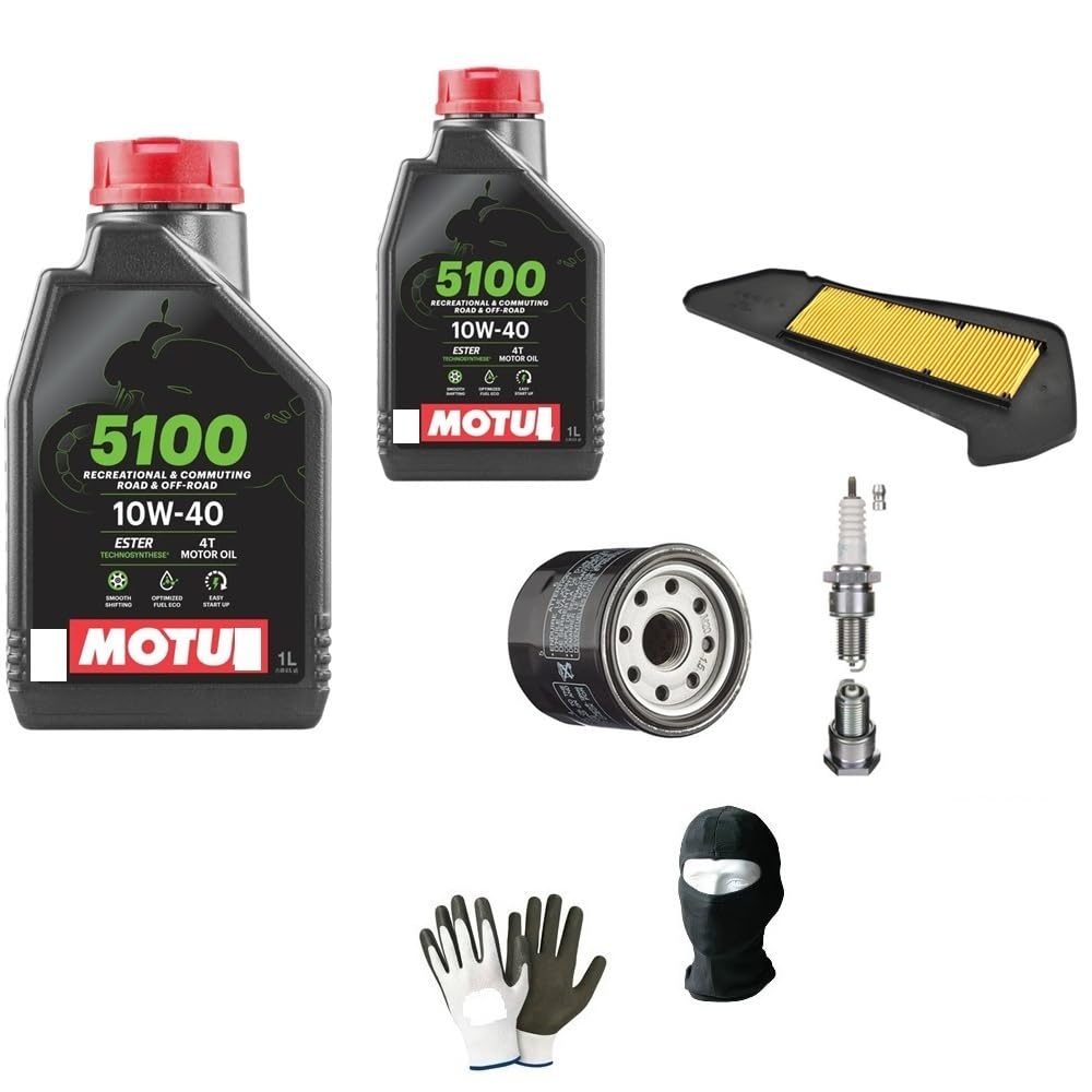 TAGLIANDO SCOOTER 2 LITRI DI OLIO MOTU L 10W40 4T 5100 SEMISINTETICO+FILTRO OLIO+FILTRO ARIA+CANDELA COMPATIBILE CON YAMAHA T-MAX 560 MANUTENZIONE CAMBIO OLIO MOTORE SCOOTER
