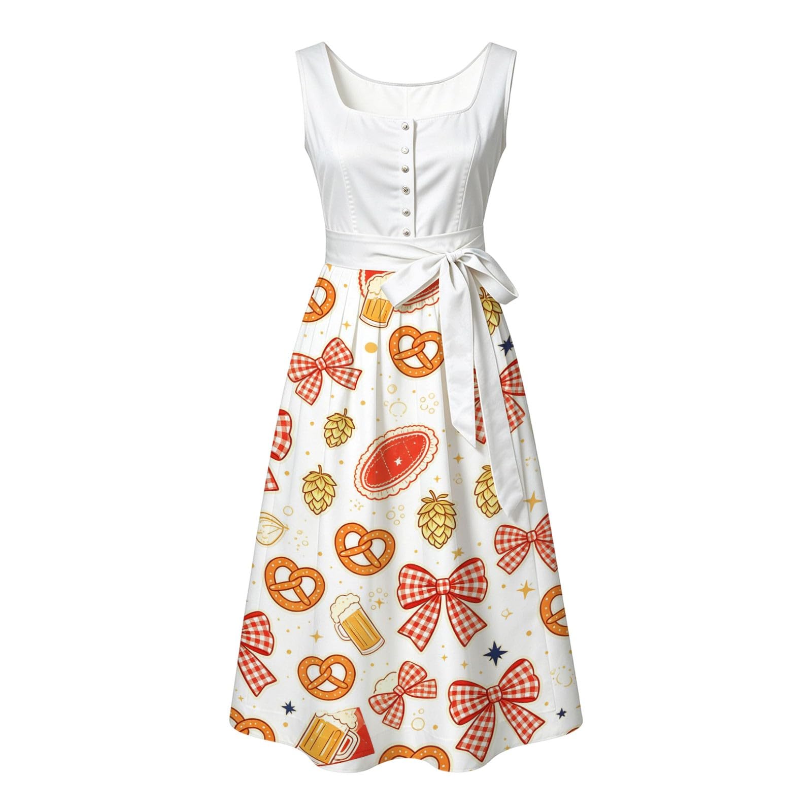 Robe imprimée Grande Taille pour Festival la bière, Style Brasserie Fluide, idéale au Quotidien.