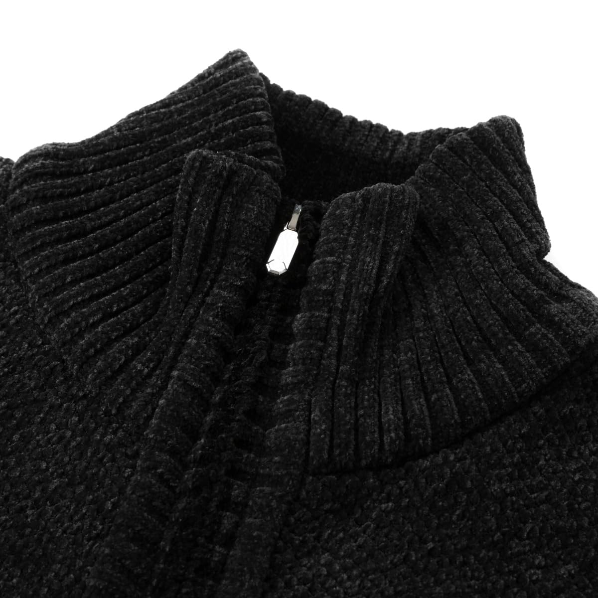 Allthemen Cardigan da Uomo Spesso con Collo Alto e Cerniera Lavorato a Maglia Sweater con Maniche Lunghe in Lana e Cotone