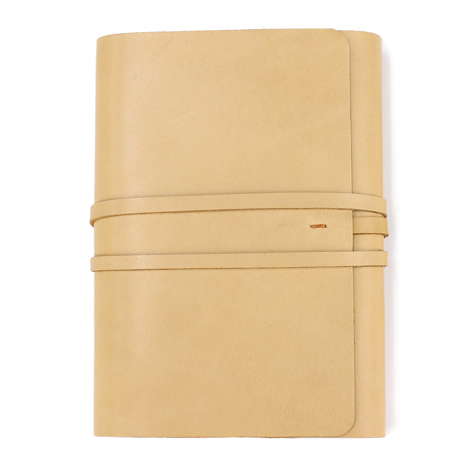 A5 Leather Notebook Journal Leather Traveler's Journal Refillable Notebook JoyToken (Light Brown)