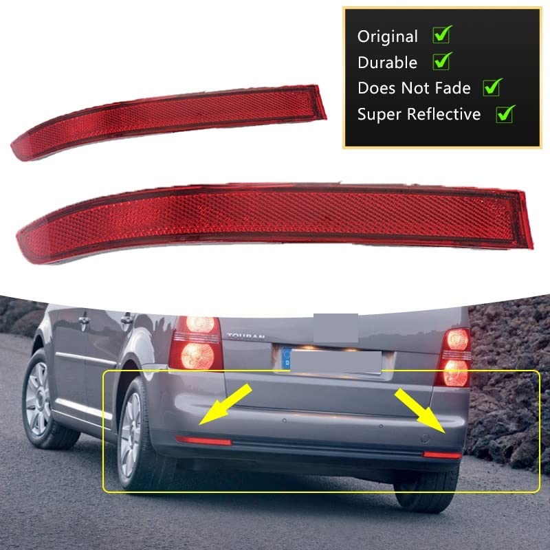 TGFOF 1 Par De Luces Reflectoras De Esquina Para Parachoques Trasero, Izquierda Y Derecha, Para Volkswagen VW Golf 6 MK6 VI No GTI No R 2009-2013, Reflector Rojo