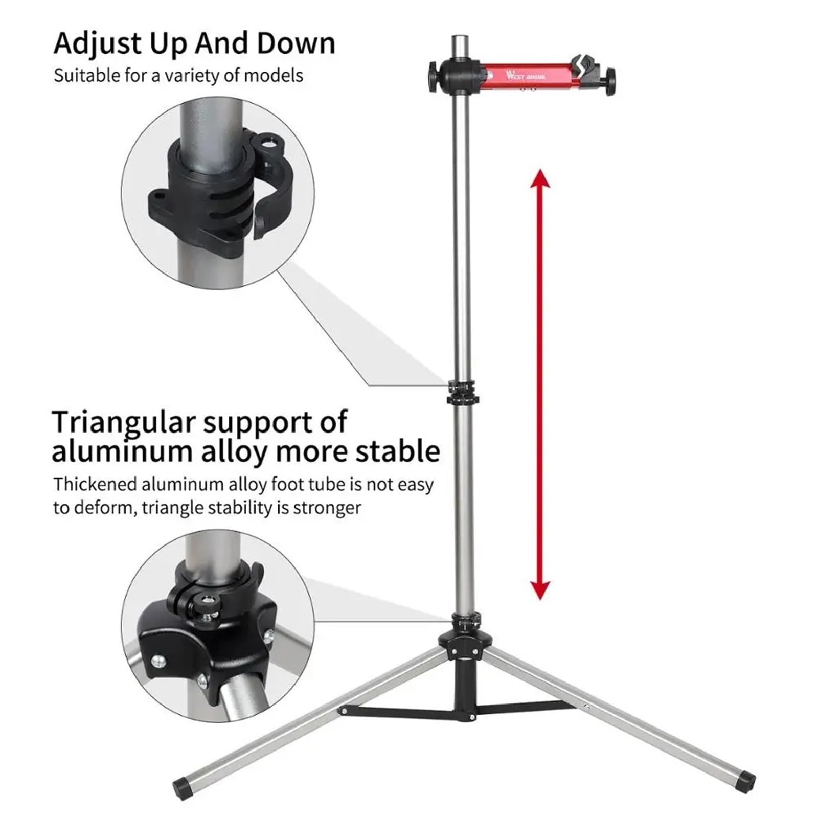 Soporte para el mantenimiento de bicicletas Soporte de reparación bicicletas aleación aluminio, herramientas profesionales , plegables y ajustables(Stand with tray)