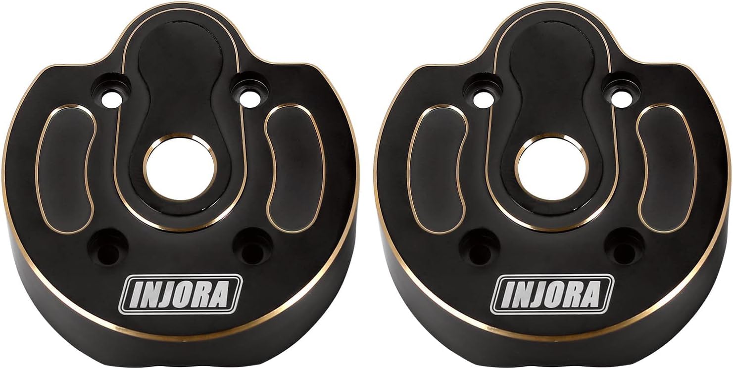 INJORA RC Messing Portal-Cover 2Stk Schwarze Beschichtung Portal Lenkung Knöchel Deckel für RC Crawler Axial SCX10 III AXI03007 & AXI03004 Upgrade Teil