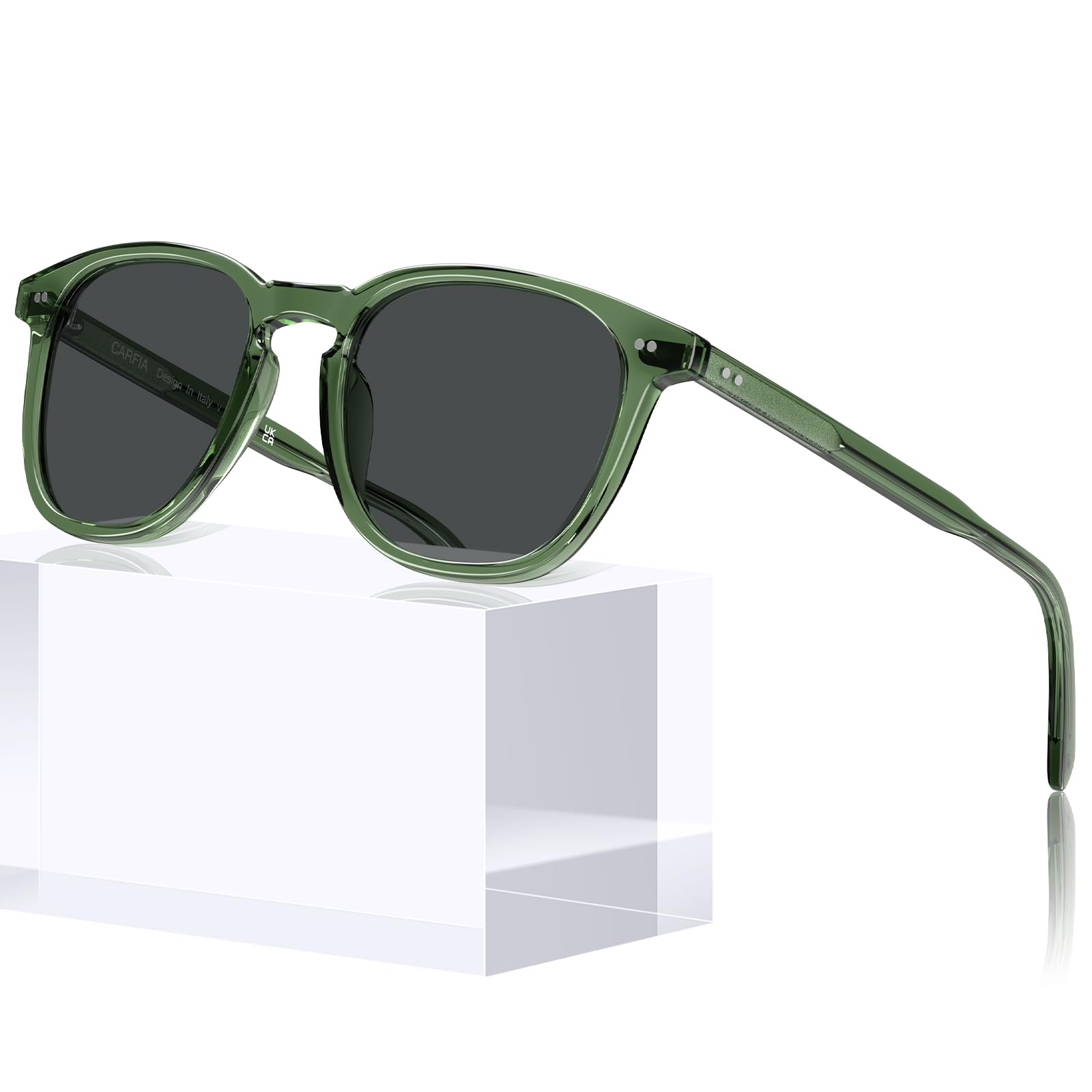 CARFIA Cool Acetate Polarized Square Mens Sunglasses Keyhole Male Shades