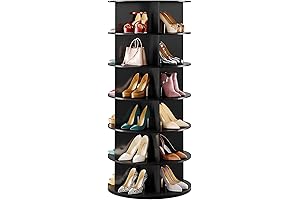 SpaceAid Rotating Shoe Rack Organizer, 6-Tier Spinning Shoe Display Tower