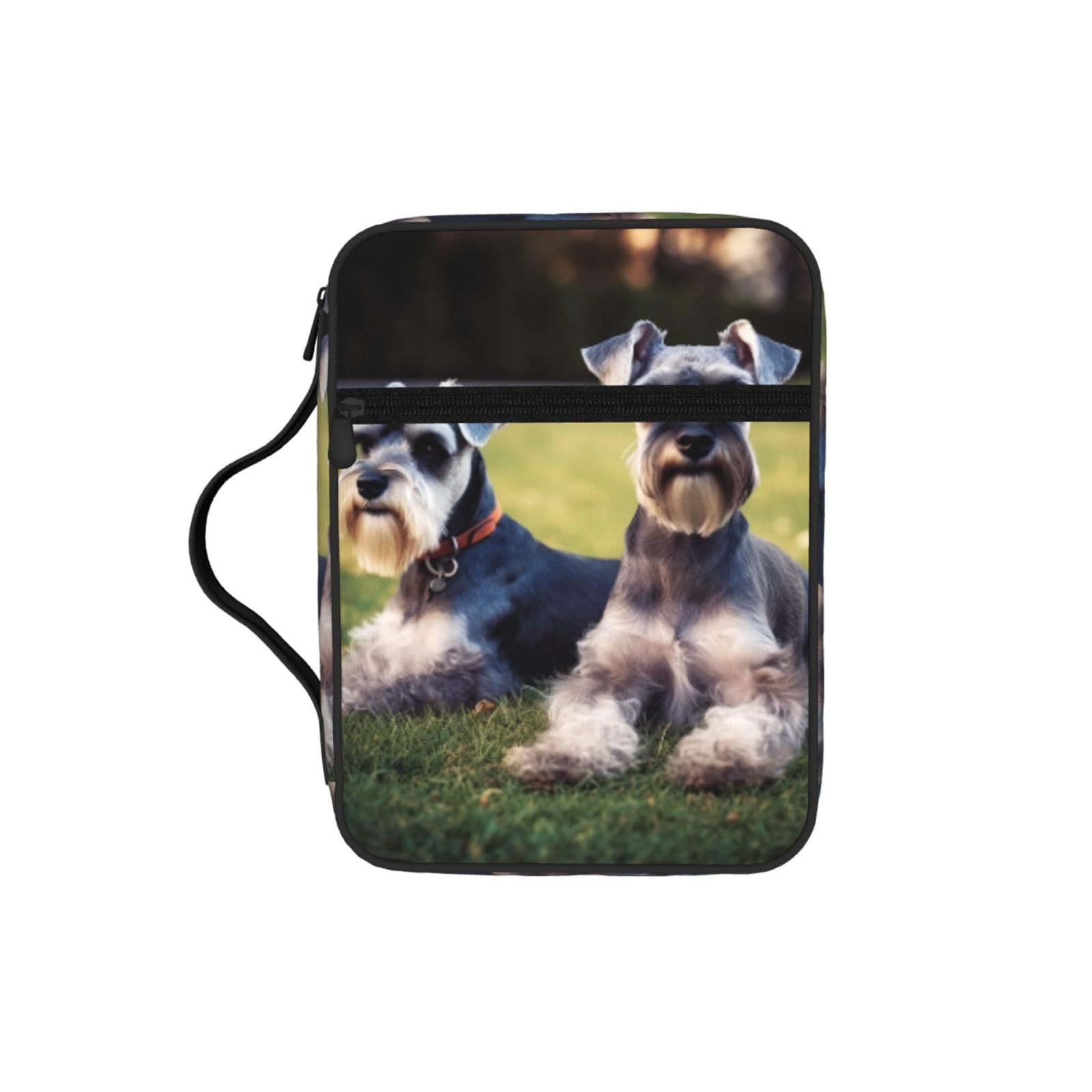 Adult Schnauzer Dogs Bible Cover Case Waterproof Bible Bag With Handle Organizer Storage Book Cover For Bible Study