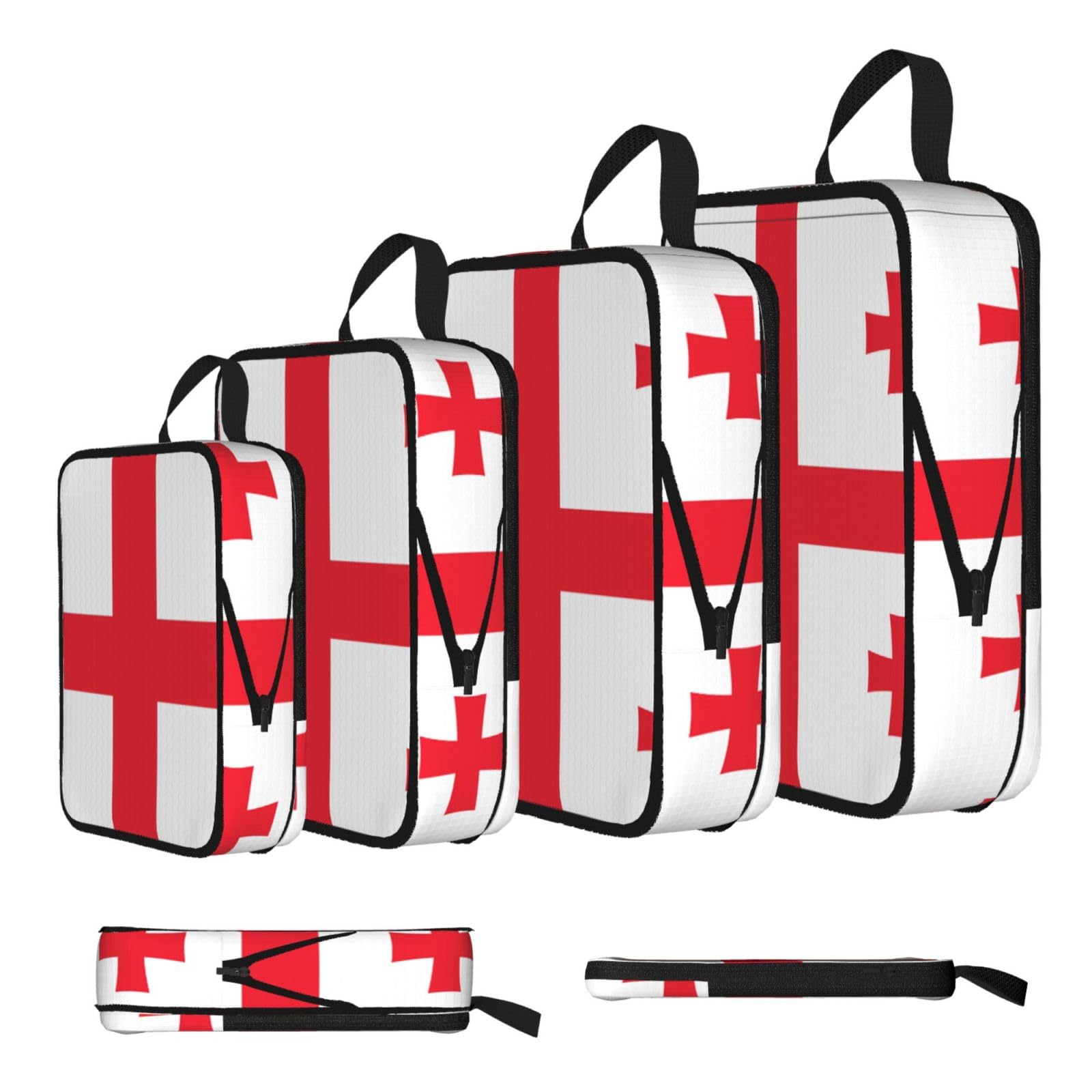Sxzvvbn Black Flag Of Georgia Compression Packing Cubes 4 Piece Set