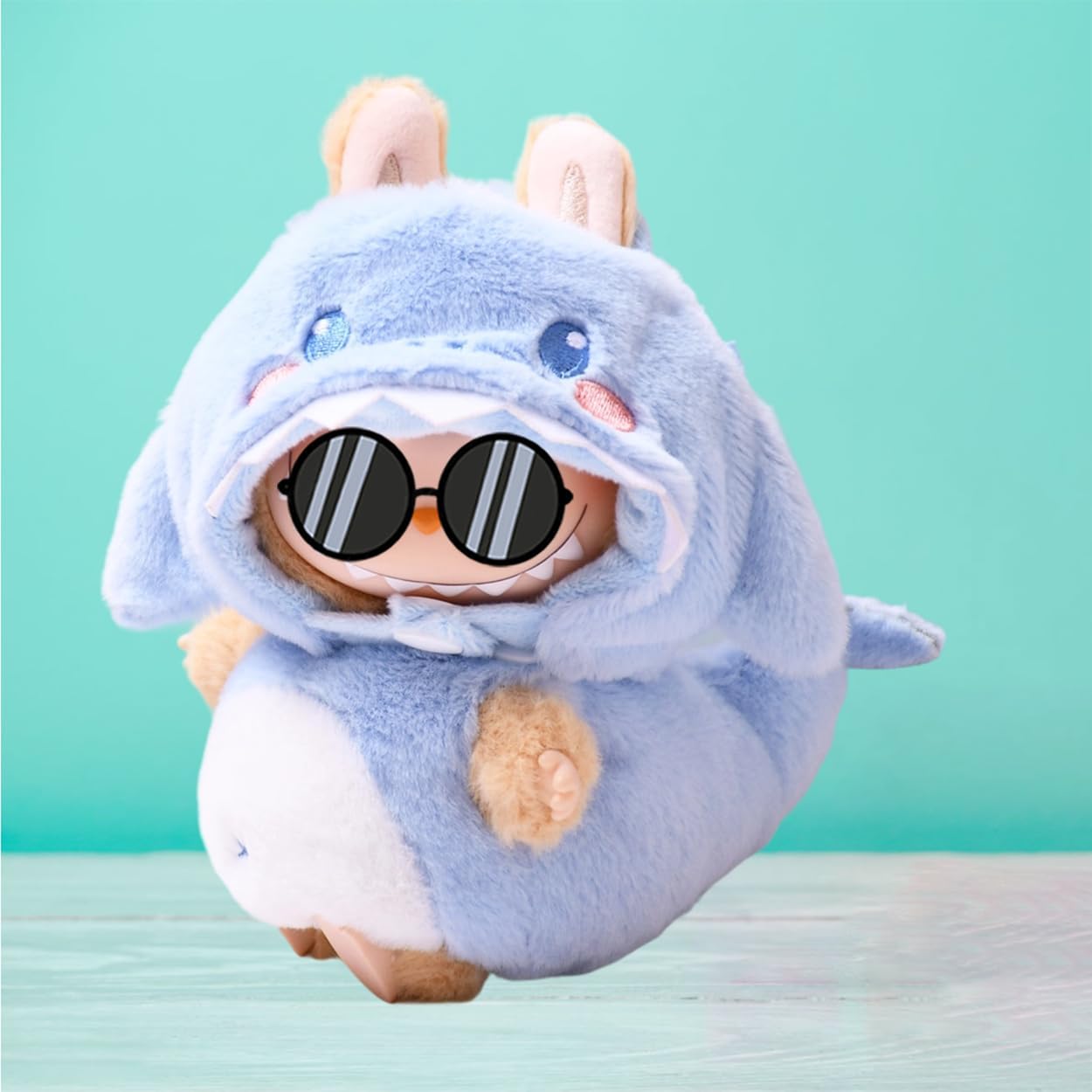 17cm Doll Clothes, Blue Shark Outfit with Ocean-Themed Detail, 6.7-Inch Doll Accessories, Animal Style Clothes for 17cm Dolls, Costume for Collectible Dolls, Gift Idea