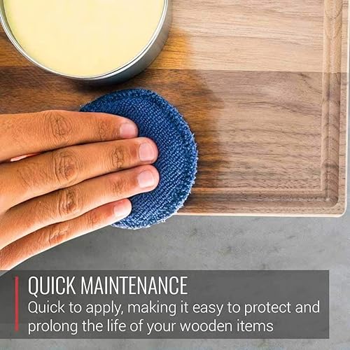 Miniatura 4 de Cera de madera, aplicador incluido, fabricado con aceite de coco y cera de abejas, grado alimenticio, para tabla de cortar, tazón, utensilios de