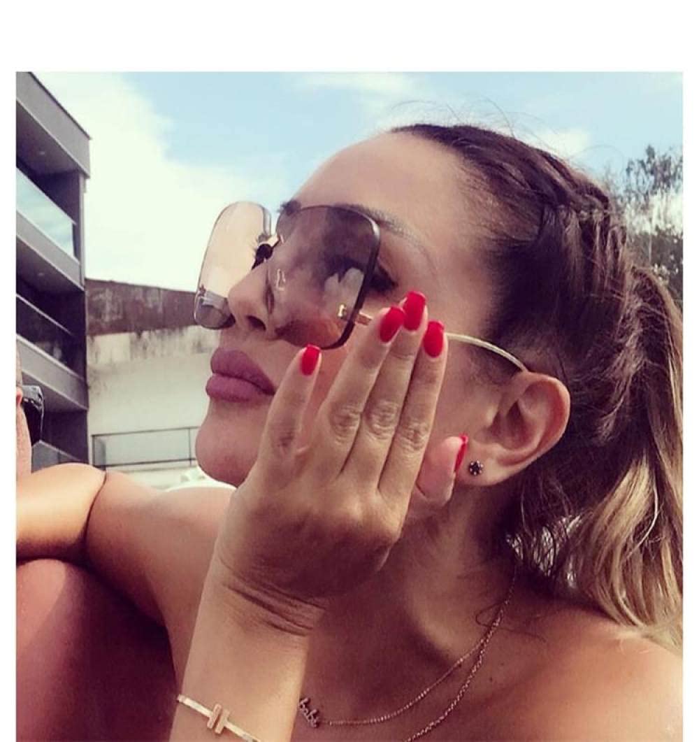 Okulary przeciwsłoneczne damskie oversize bez oprawek kobiece okulary gradientowe soczewki okulary przeciwsłoneczne damskie