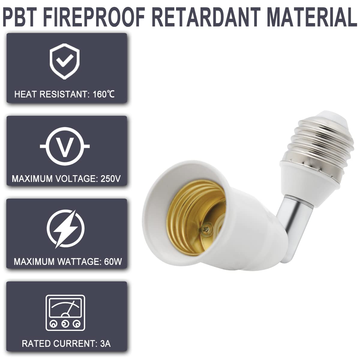 Snapklik.com : Masendelk E27 To E27 Light Socket Extender, 3.5 Inch ...