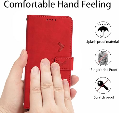 Miniatura 6 de Para Xiaomi Poco X3 NFCX3  X3 Pro Flip Phone Case, Anti Drop, Anti Scratch Funda protectora, Funda protectora tipo cartera Rojo