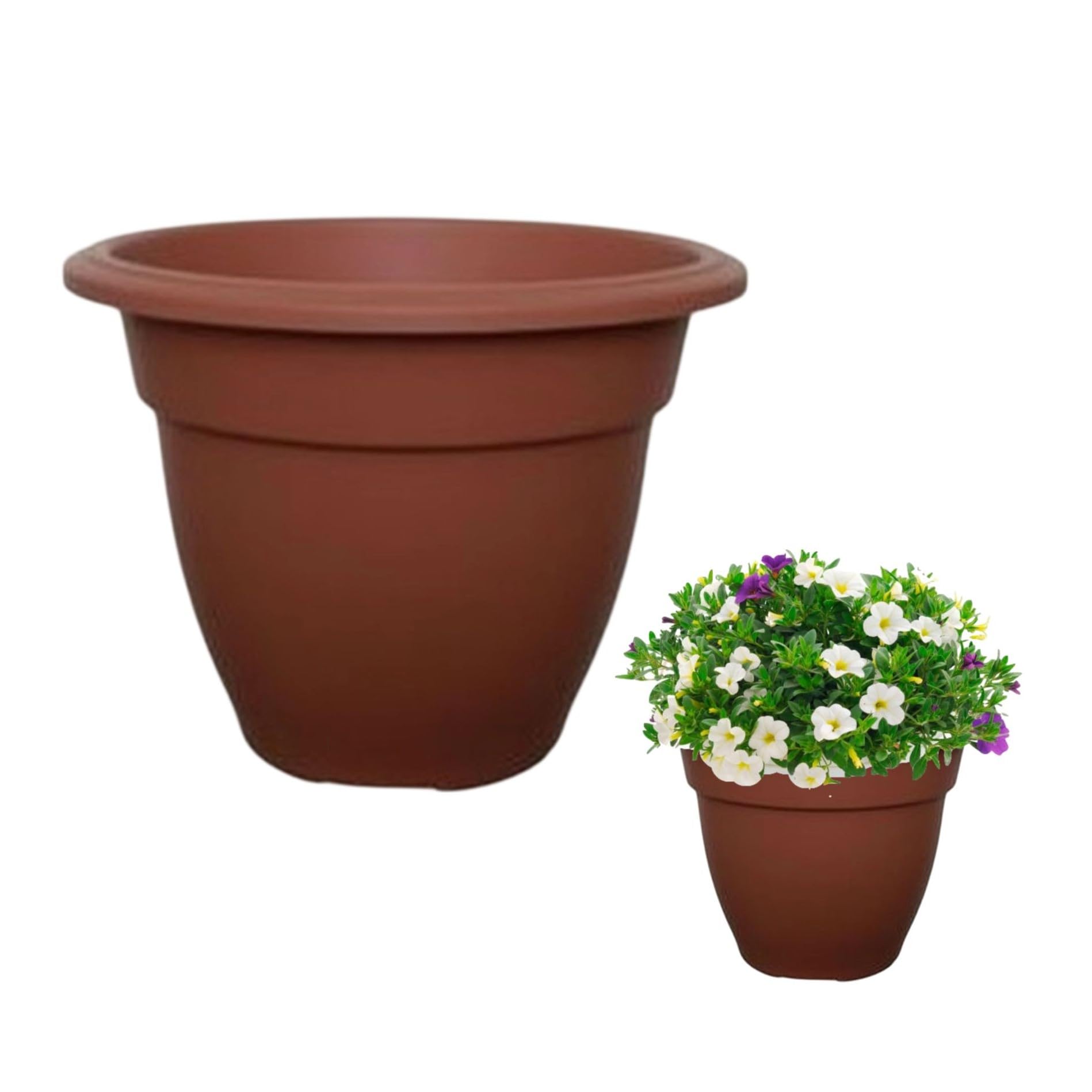 Terracotta Round Bell Plant Pot 30cm Small Plastic Bell Planter Traditional Pot