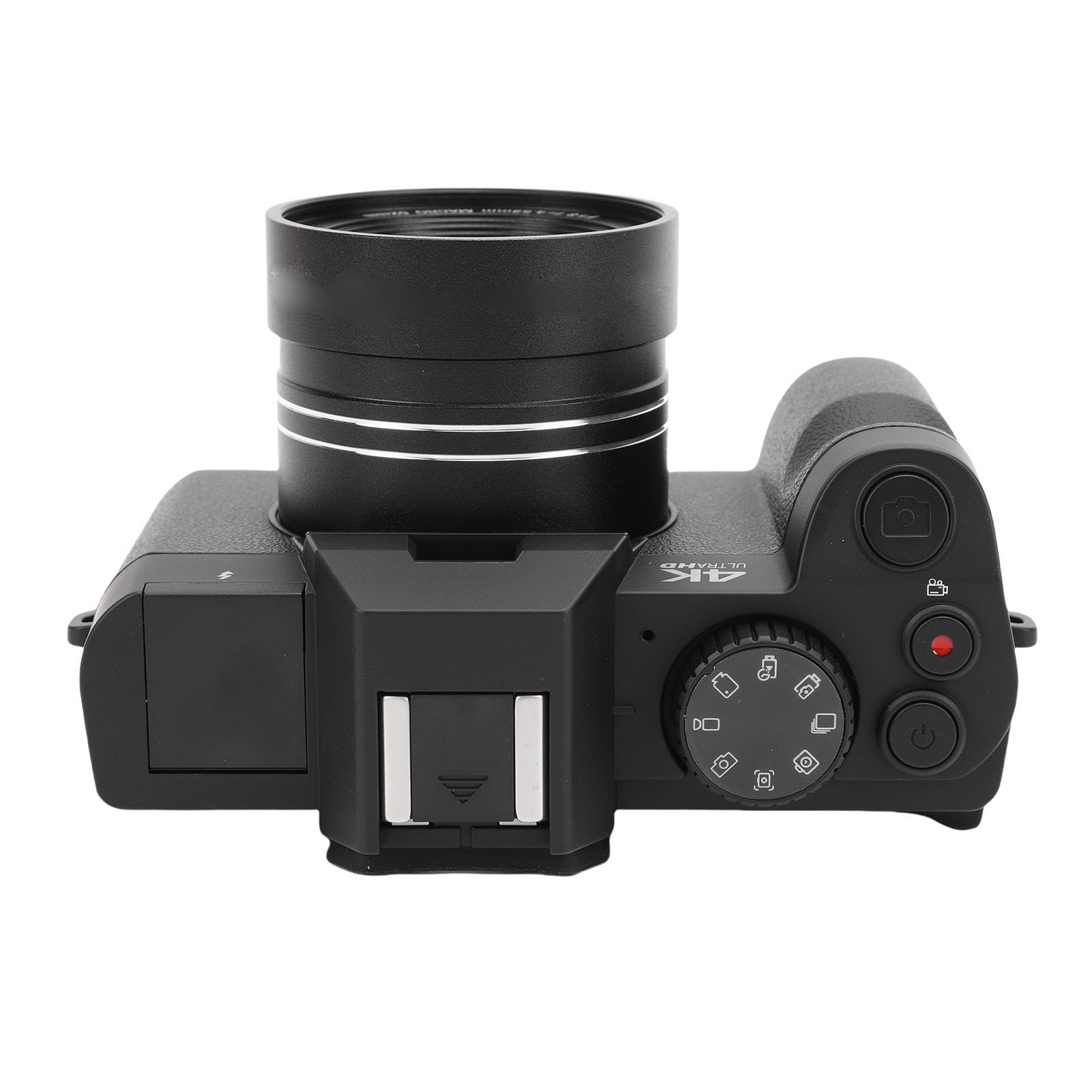 Lazmin112 Fotocamera Mirrorless, Fotocamera per Vlogging 4K da 48 MP per Fotografia, Zoom 16X, 32 GB Incorporati, 2 Batterie, Foto e Video, per Viaggi