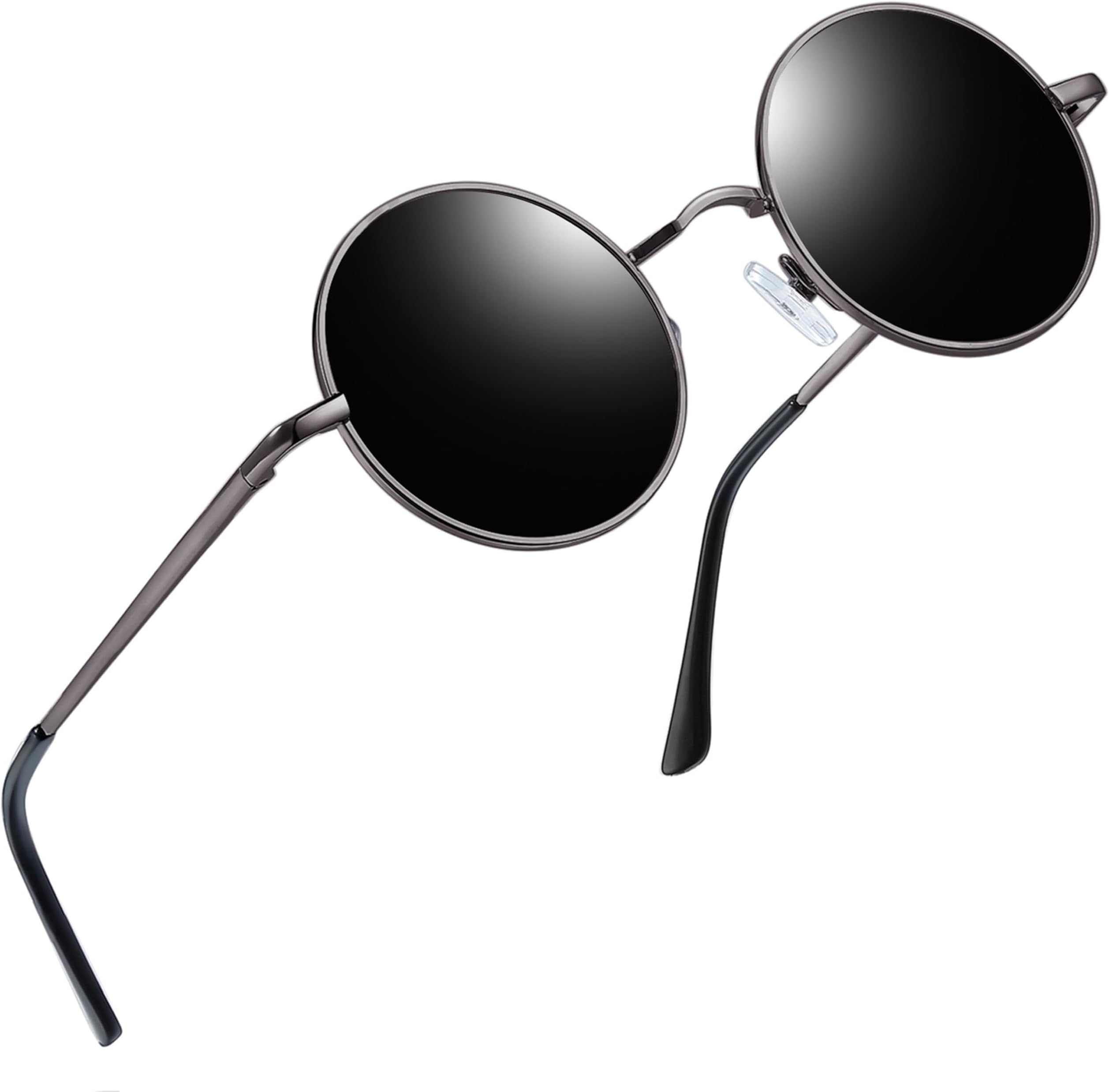 Round Polarized Sunglasses for Men Women, UV Protection Sun Glasses Small Circle Hippie Lennon Shades Sunglasses