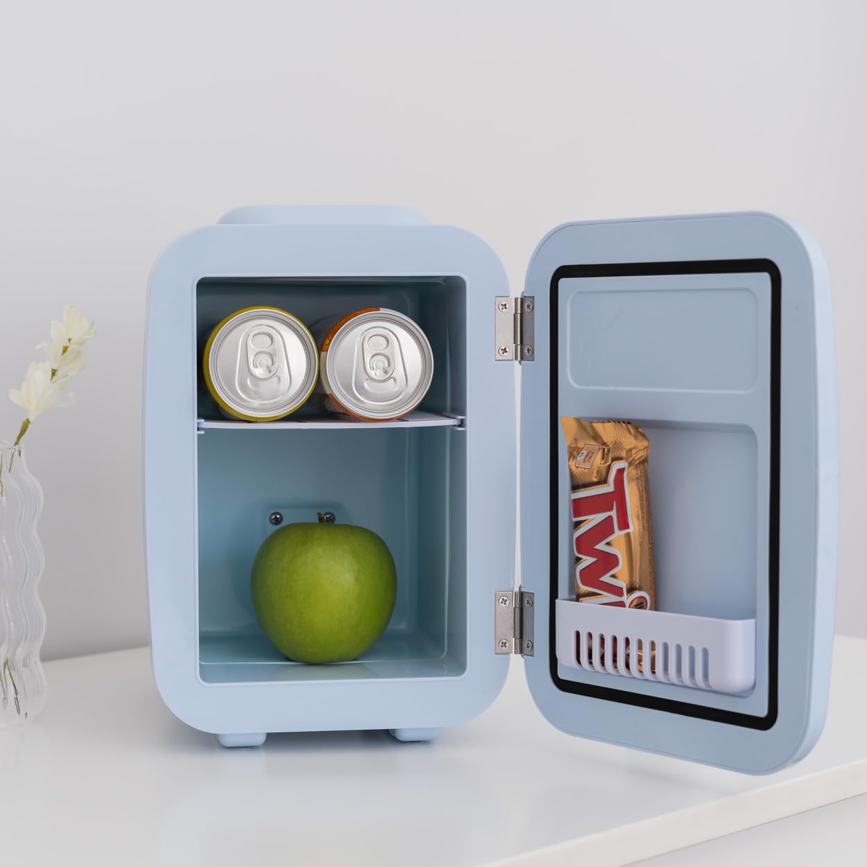 Flamingueo Frigorifero Piccolo - Mini Frigo 4L, Frigo 12V/220V, Mini Frigo da Camera, Raffreddamento e Riscaldamento, Frigo Piccolo da Ufficio
