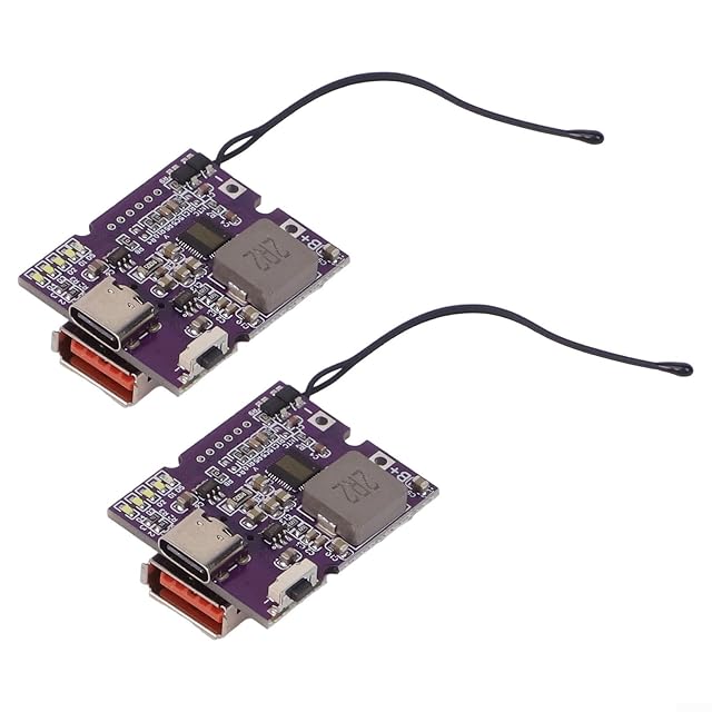 2pcs 22 5W Fast Charging Power Bank Module with Digital Display Compatible with 3 7V 21700 Batteries Supports