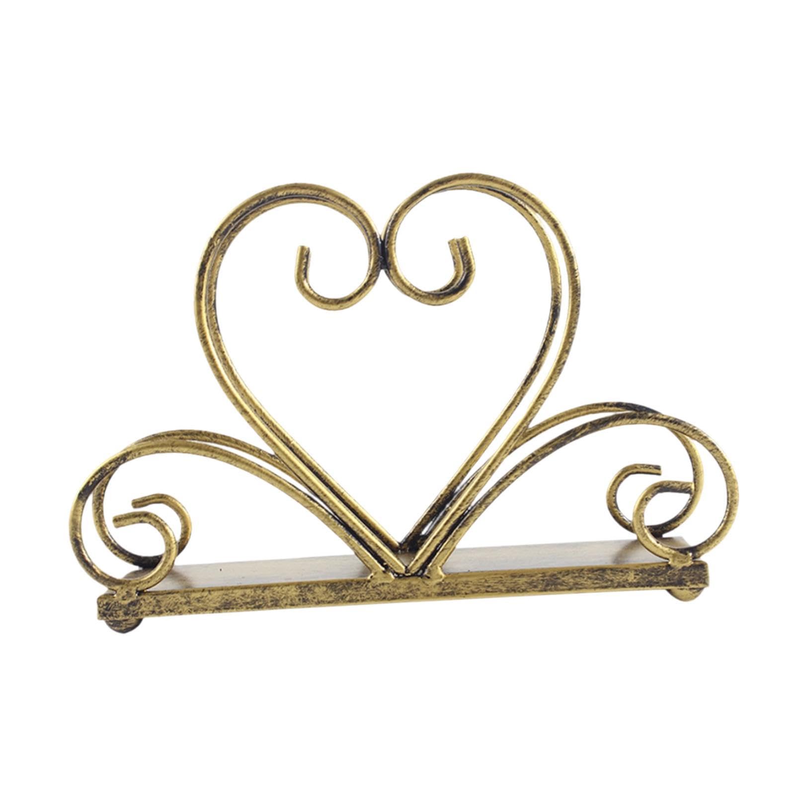 Iron Napkin Holder Modern Hollow Out for Countertop Coffee Shop Picnic Table Heart-image-3