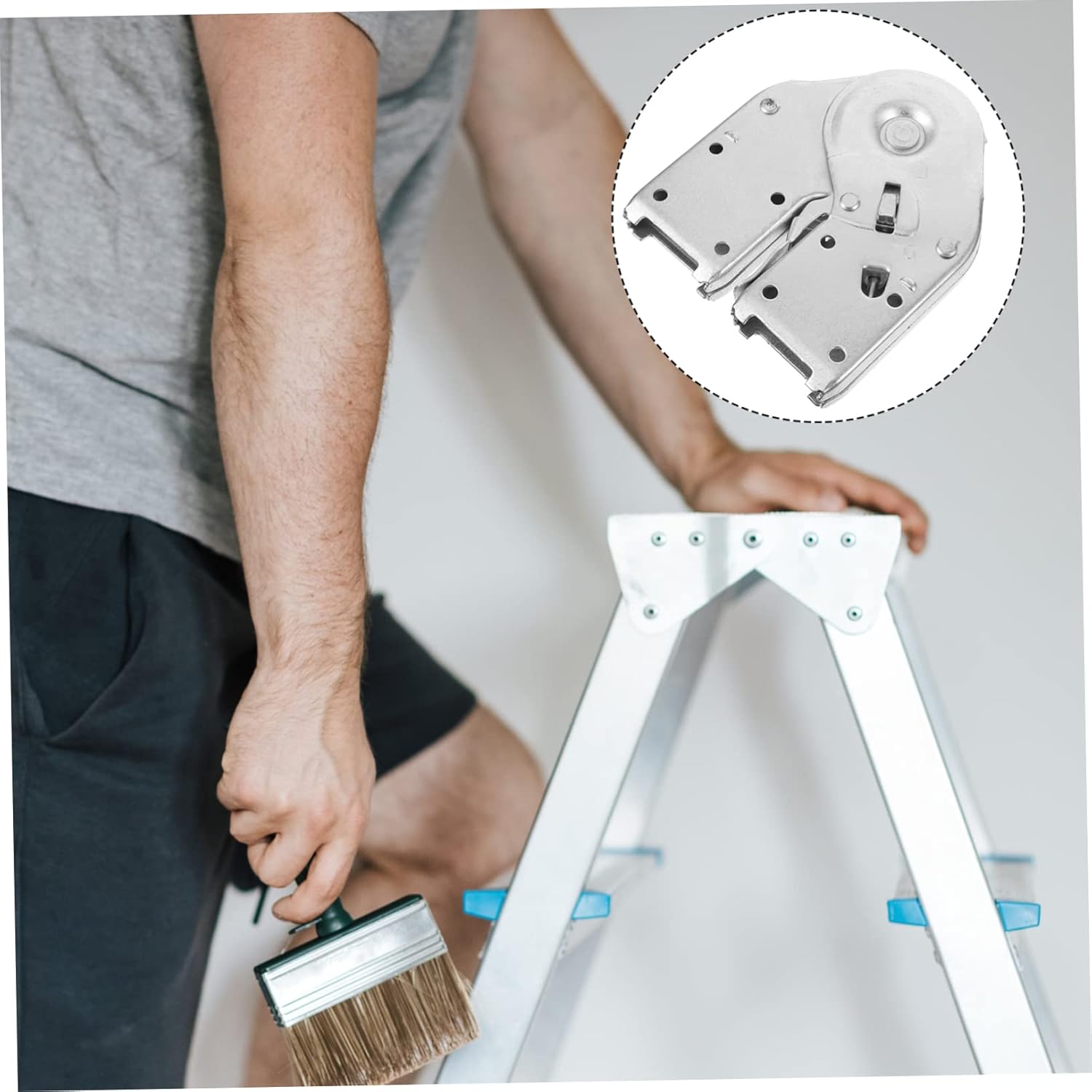 2pcs Locking Folding Hinge for Step Ladders Brackets Self-Closing Design Installation for Projects for Home Use and Construction