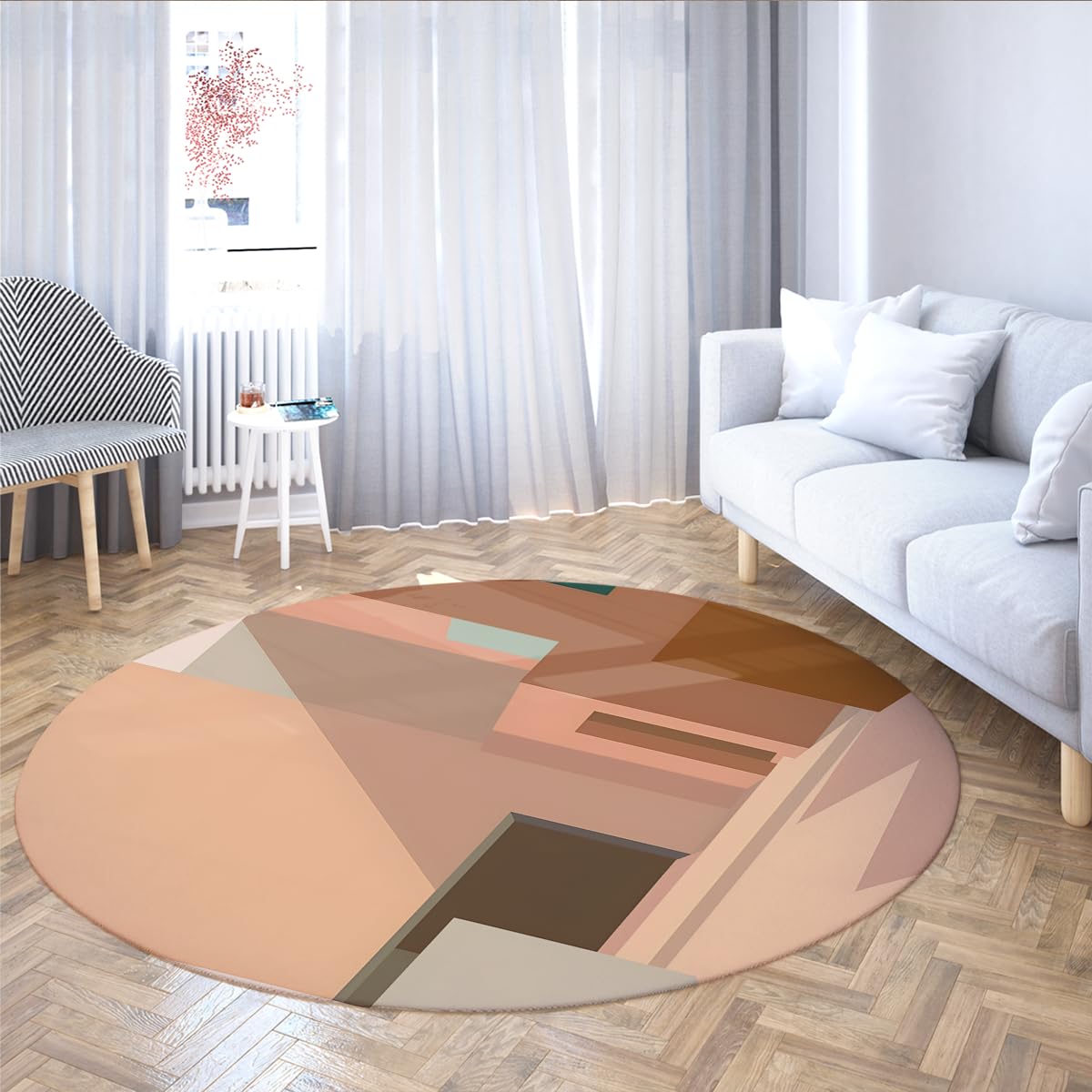 Tapis ronds Nordic 240cm pour sublimer l'atelier d'entrée moderne