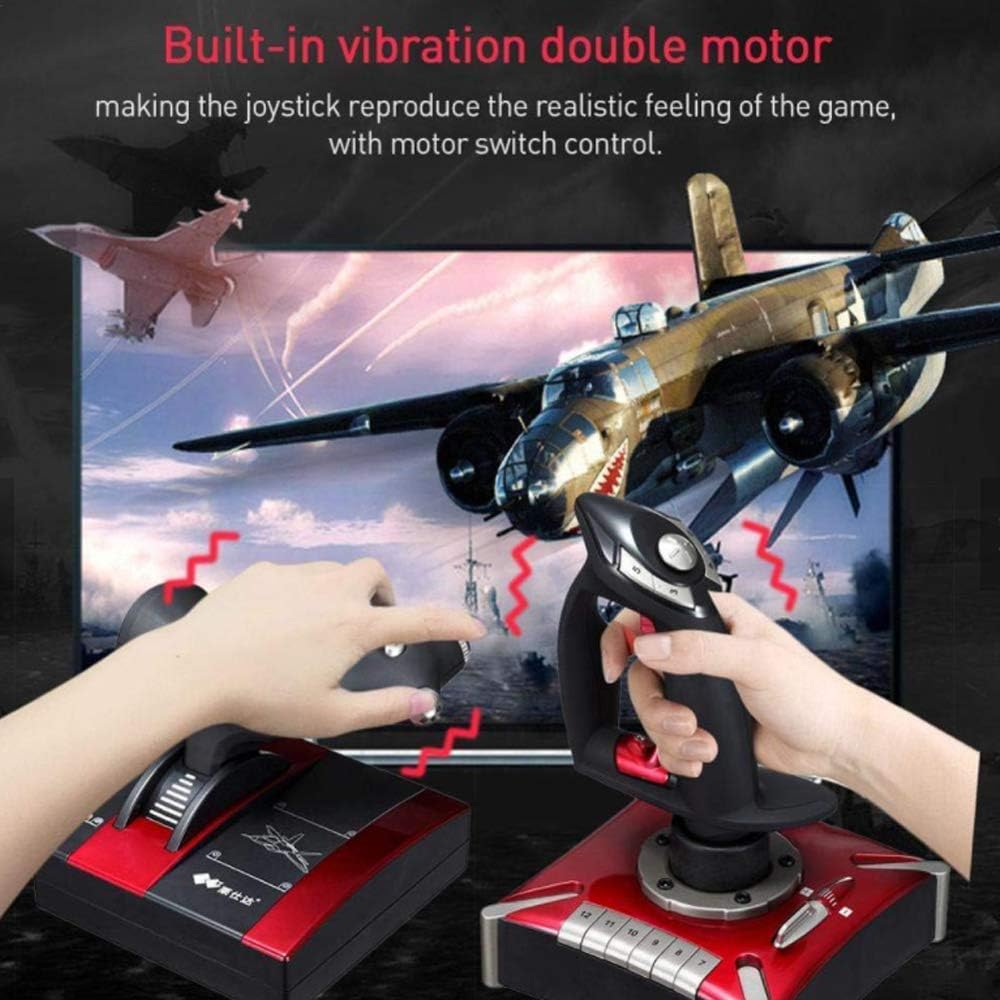 Hahaiyu Wired Flight Joystick Flying Game Joysticks Flight Simulator Joystick for PC Built-in Vibration Motors with Throttle for Flight Stick Simulation Games : Video Games
