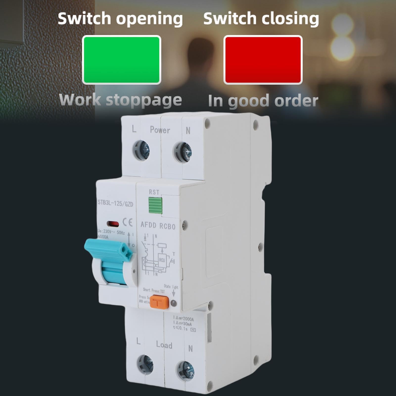 VBESTLIFE Interruptor de Circuito por Eléctrico 1P+N AFDD RCBO 30mA Tipo