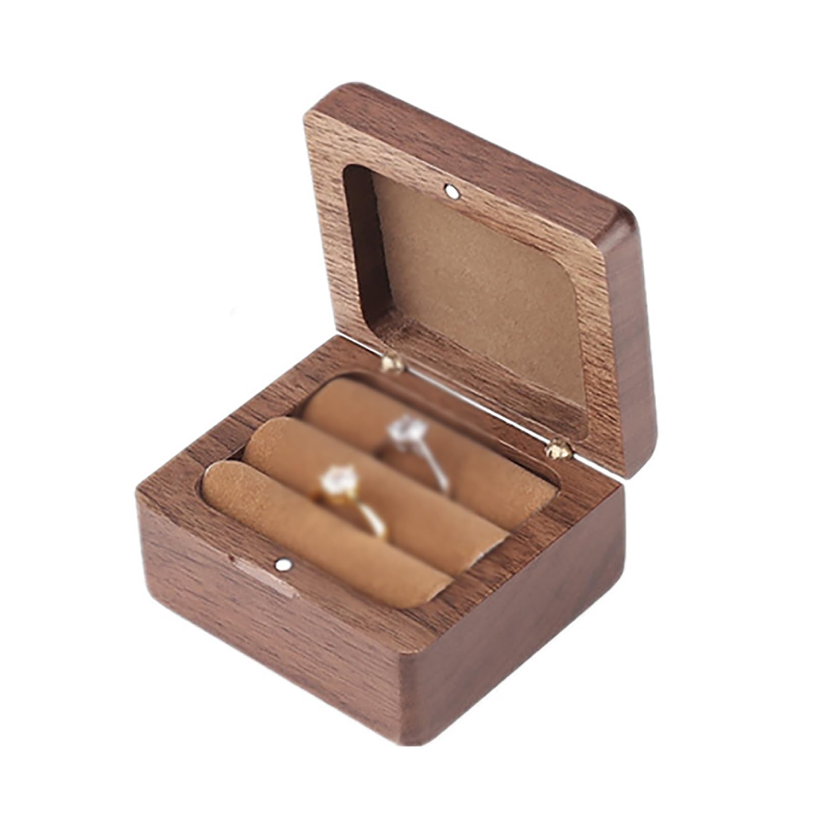 DUMRALBQE Wooden Ring Box Wooden Portable Square Storage Ring Box for Storage and Placement