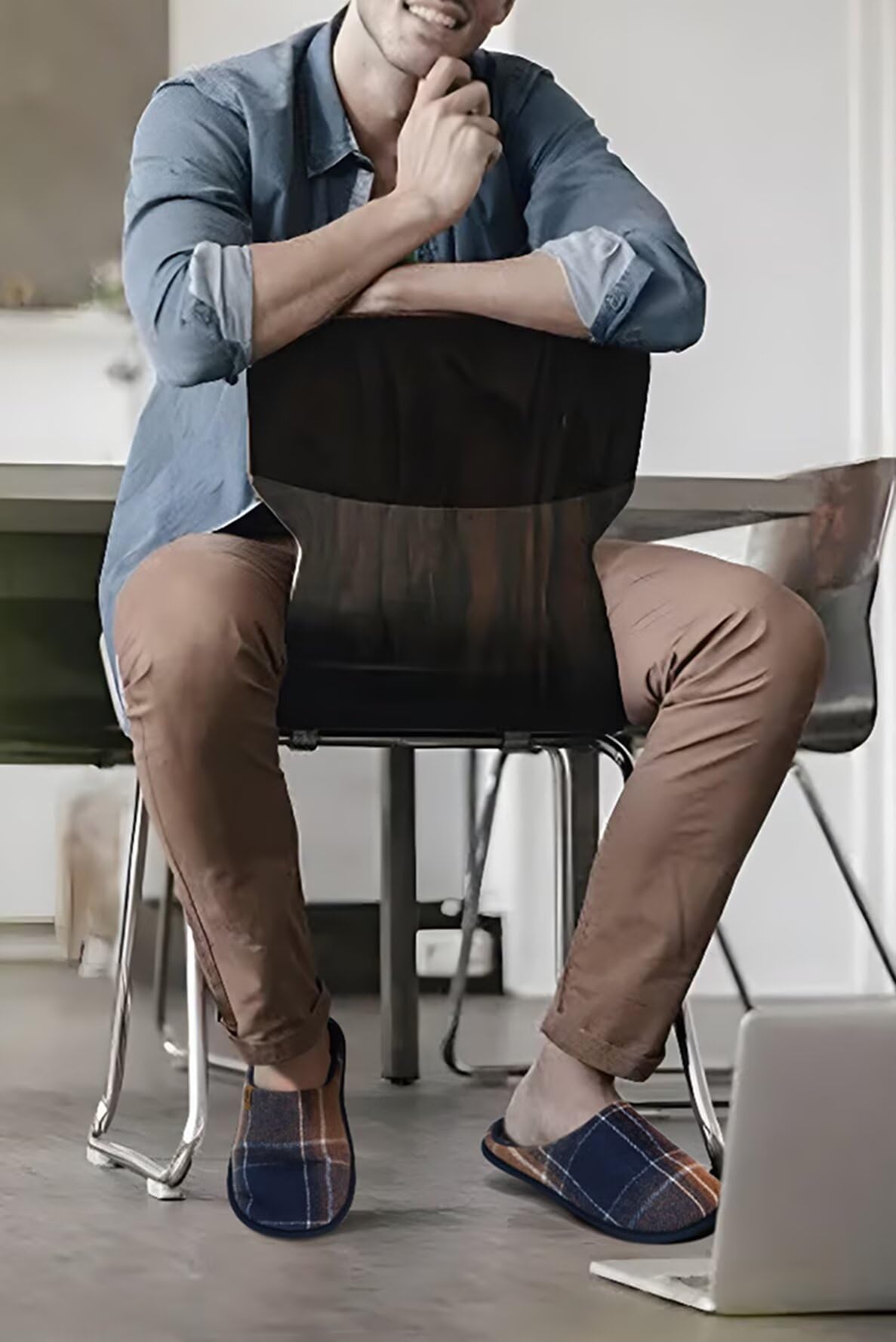 ONCAI Pantofole da Uomo Invernali, Comoda Memory Foam Calde Scarpe da Casa in Lana Con Suola Antiscivolo Taglia 40-49 EU