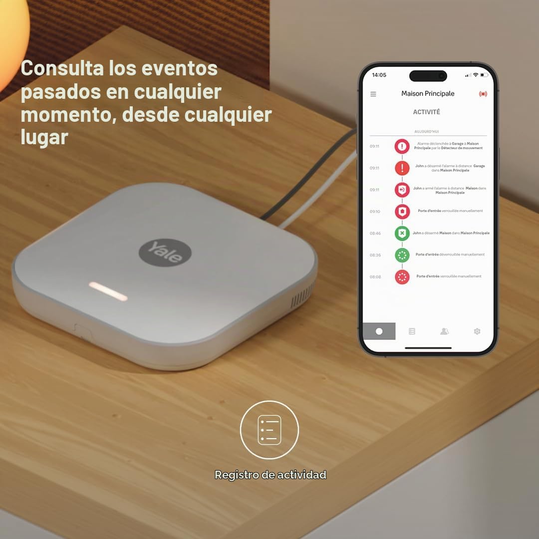 Yale - Kit de Inicio de Alarma Inteligente - | 5 Piezas | Armar, Armar parcialmente, Desarmar | Controlar 4 áreas de Seguridad | Alarmas en Tiempo Real