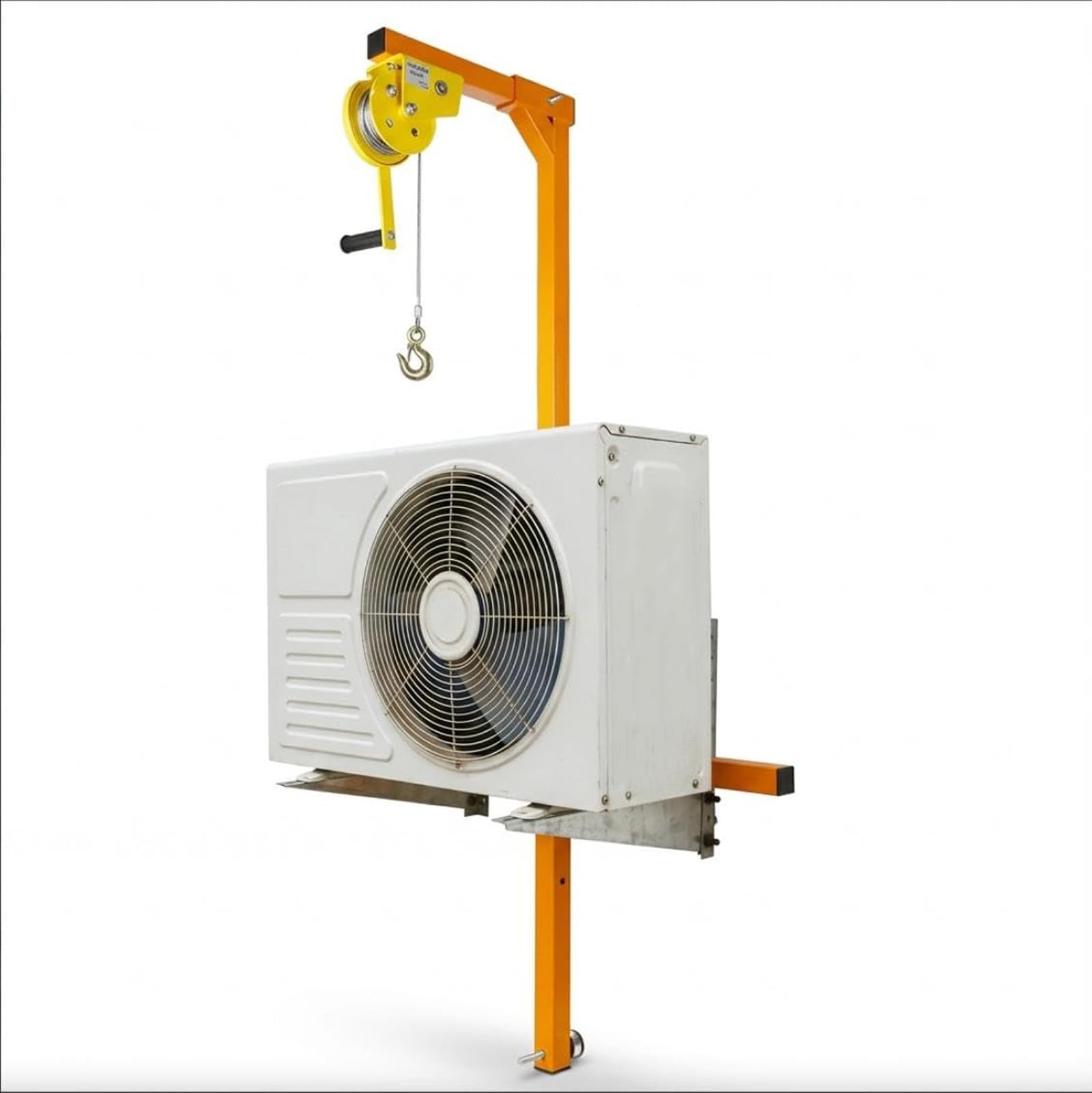 Support + treuil manuel pour lever et poser un climatiseur extérieur