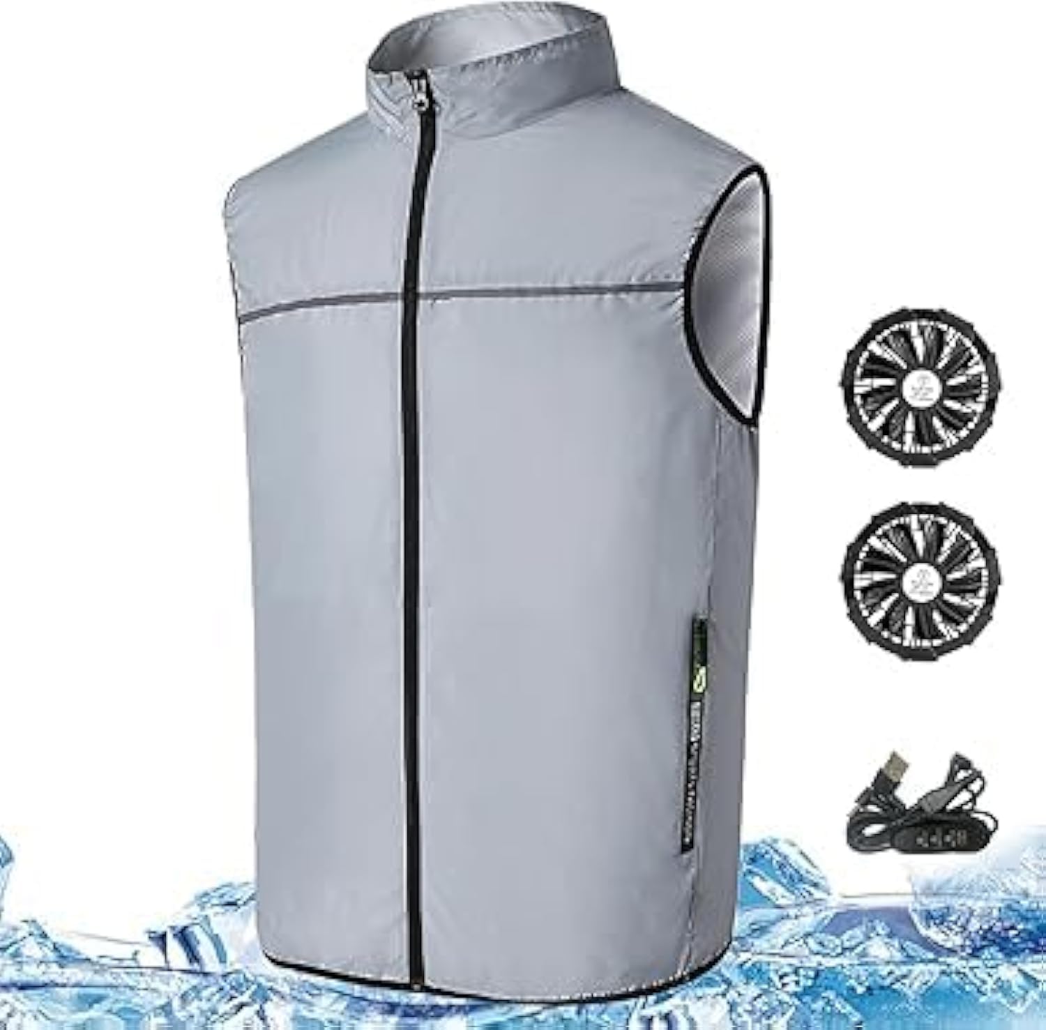 Cooling Vest, with 2 Usb Fans, 3 Speeds Air Conditioned Jacket, Fan Cooling Jacket, Breathable Fan Jacket, Sun Protection Ice Cooling Vest, Cooling Fan Jacket, for Outdoor Work And Sports(XL)