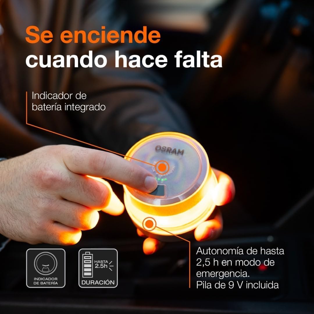 LEDSL105 Pack x18 Balizas de Emergencia LED para Coche | Luz de Señalización Vial. Baliza Homologada DGT 3.0 Obligatoria en 2026 | Señal V16 para Coche con Aviso Automático y Plan de Datos Incluido