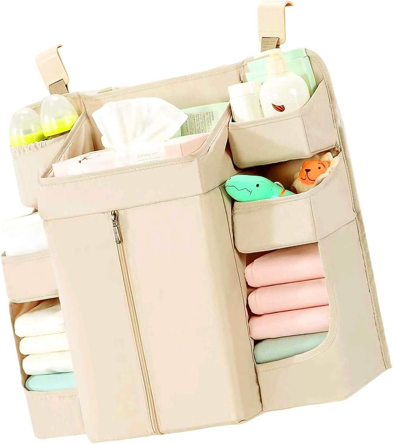 [FANSHINUO] 持続可能な多機能保育園収納ポーチおむつ衣類おもちゃぶら下げデザイン簡単アクセス現代保育園収納オーガナイザー